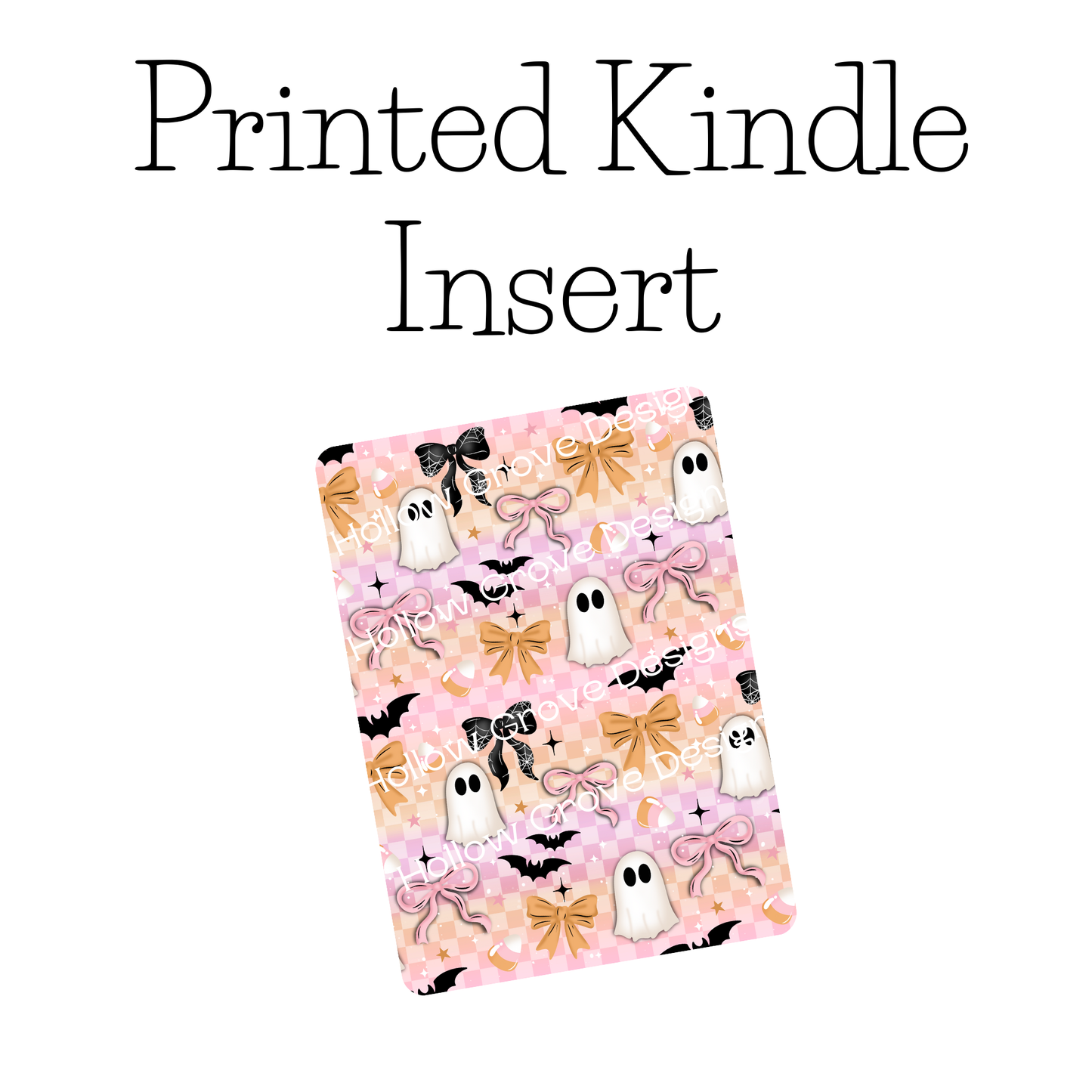 Pink Pastelween Kindle Insert | Clear Kindle Case Insert