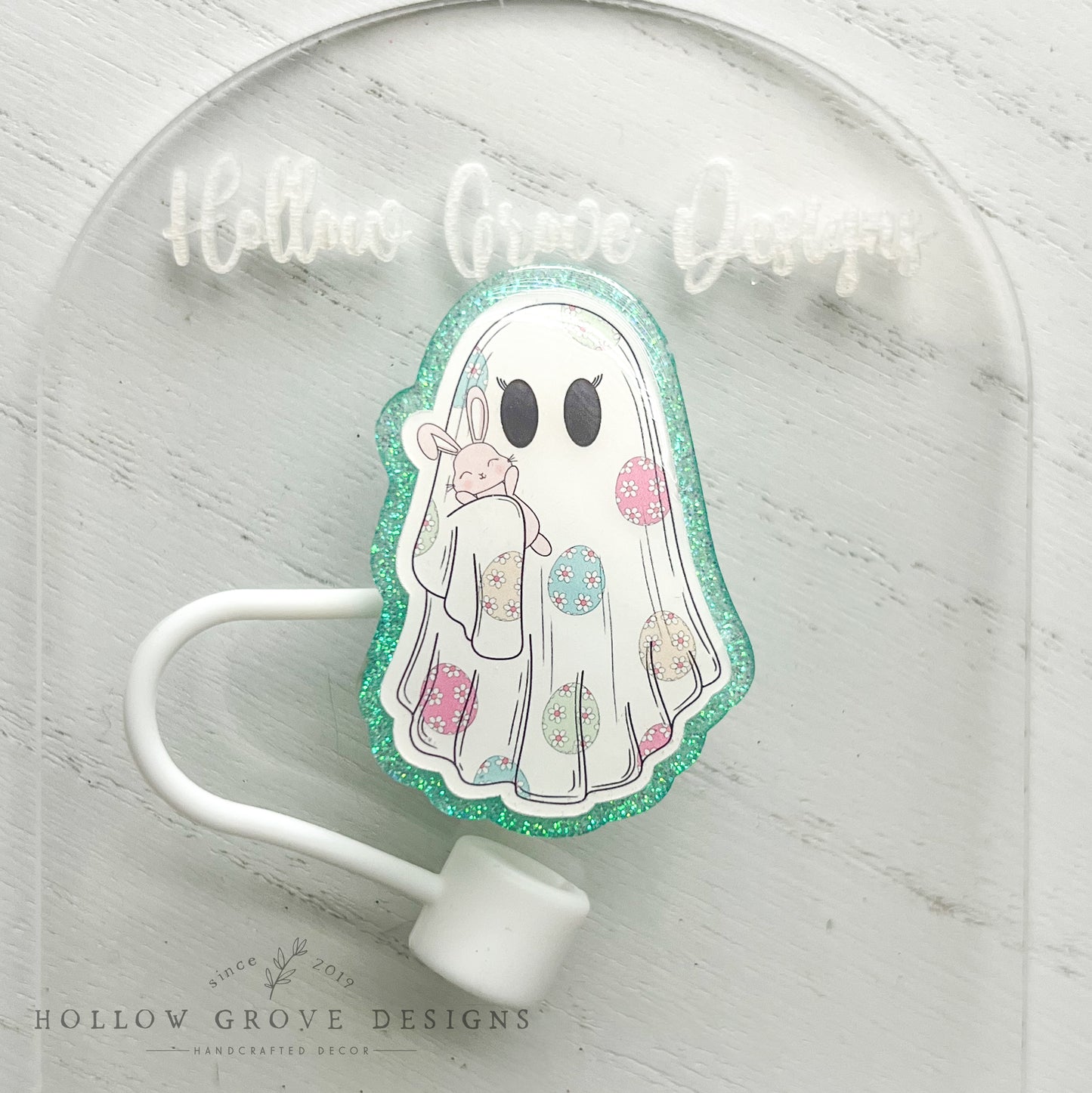 Easter Ghost Straw Topper | Handmade Tumbler Accesories | Straw Topper for Stanley Tumbler
