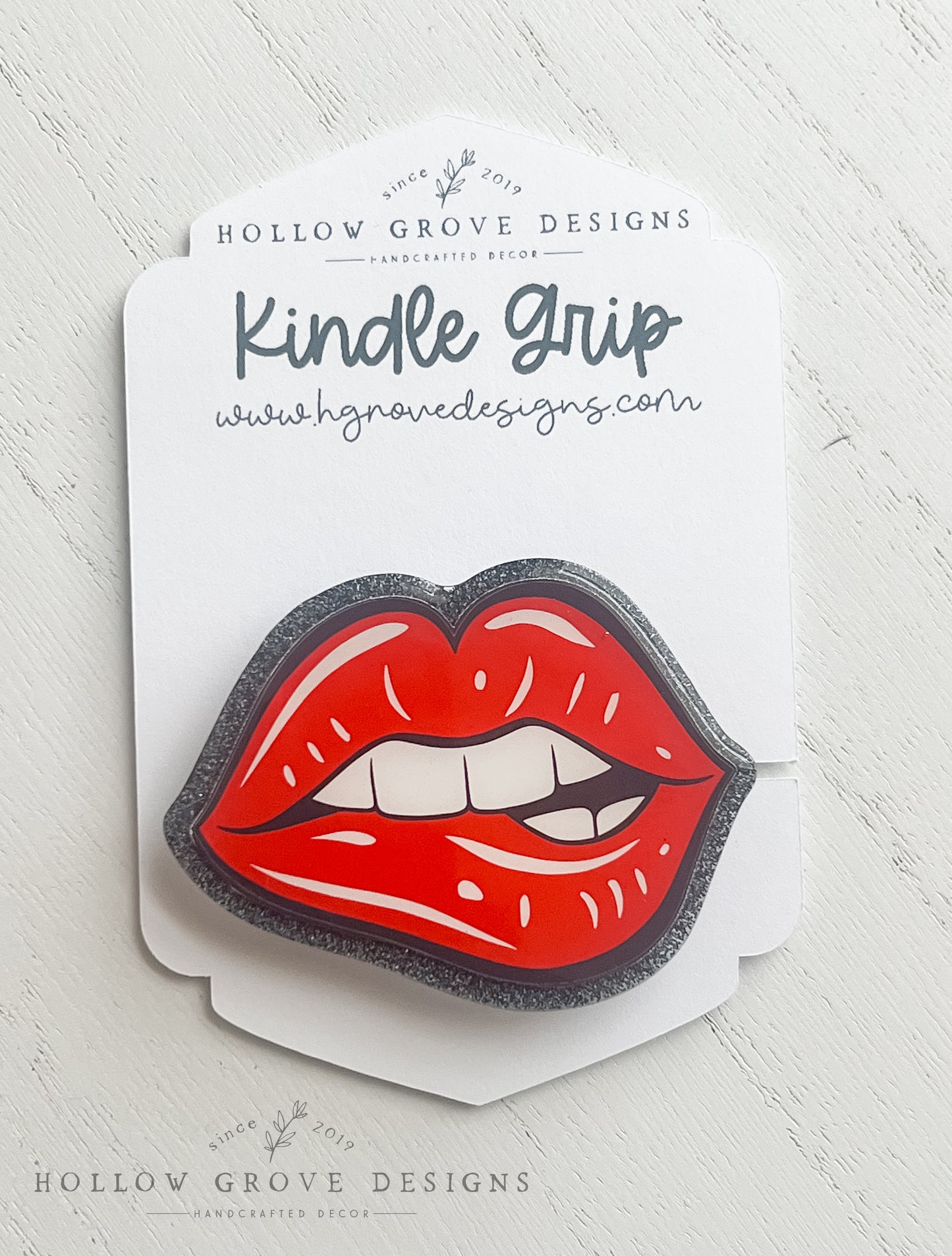 Bititng Lip E-Reader Grip | Custom Kindle Grip | Kobo Reader Grip | Bookish Accessories | Gift for Teacher | Lit Teacher Gift (Copy)
