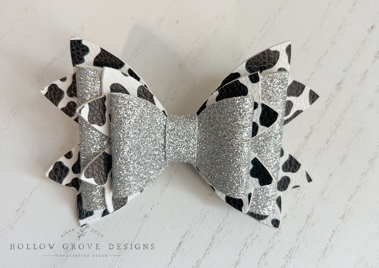 Silver Cow Tumbler Bow
