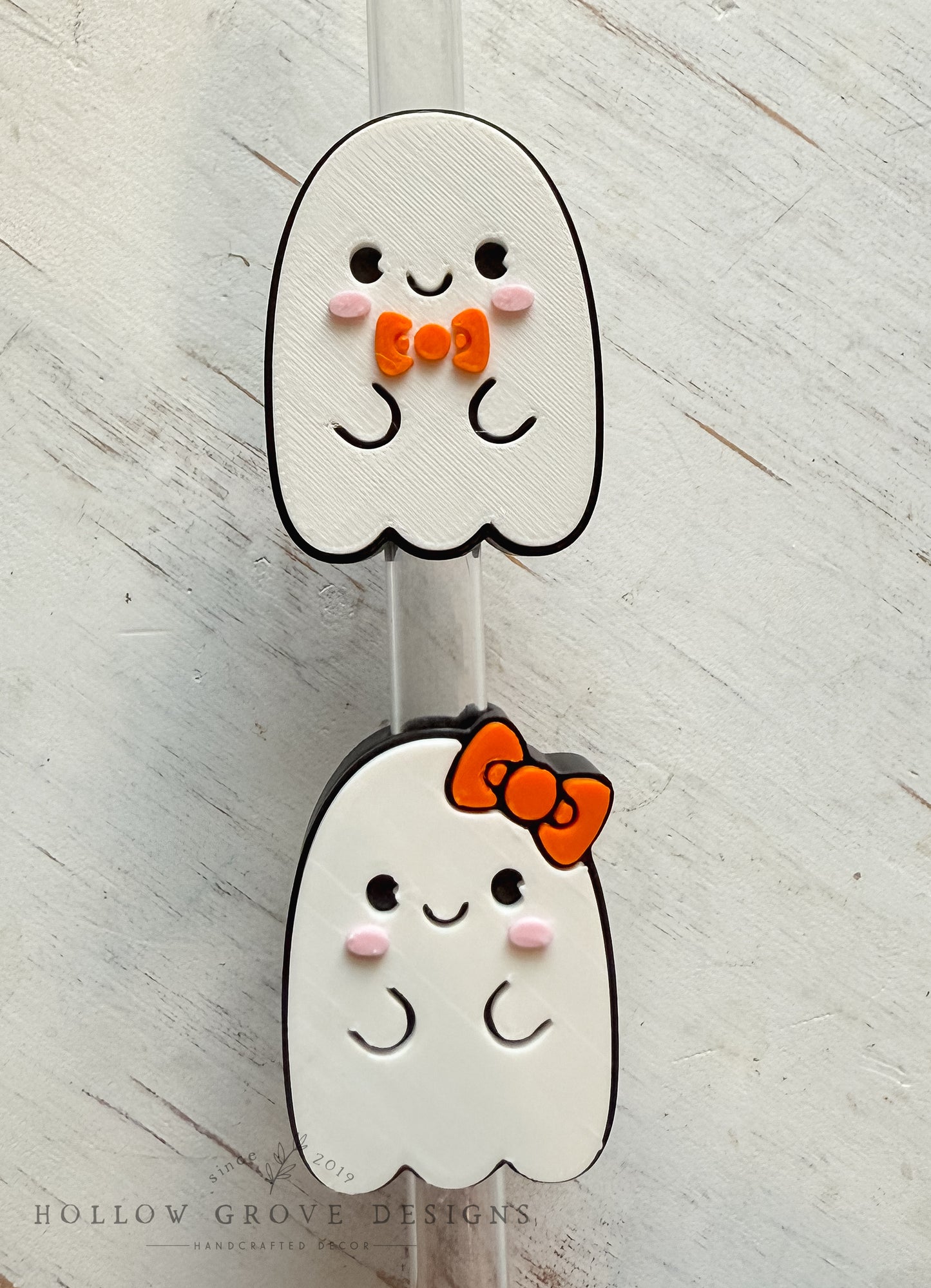 Mrs. and Mr. Cute Ghost Straw Charm