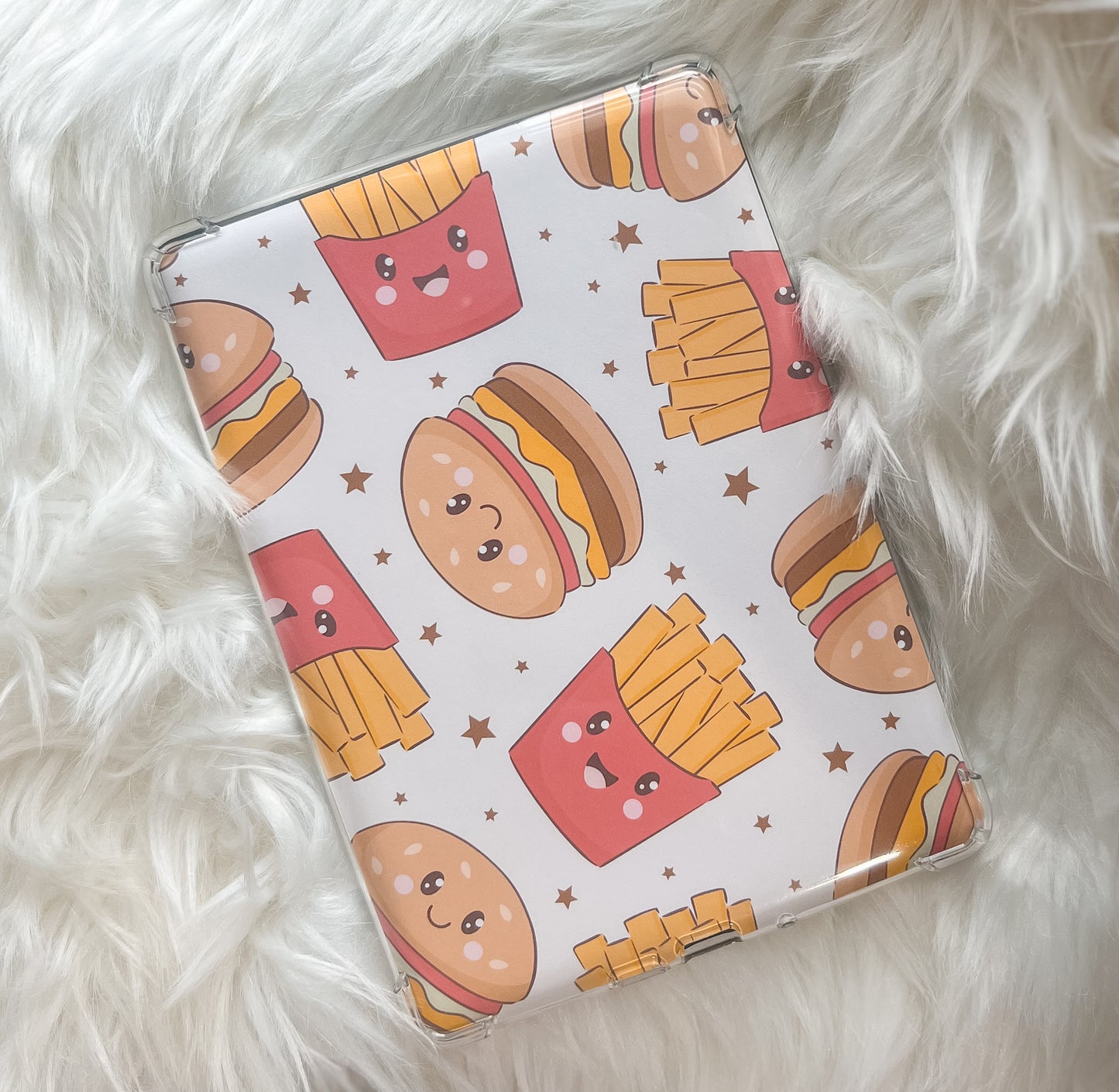 Burger and Fries Kindle Insert | Decorative Kindle Insert | Clear Kindle Case Insert | Fun E-reader Accessories| Gift for Book Lover