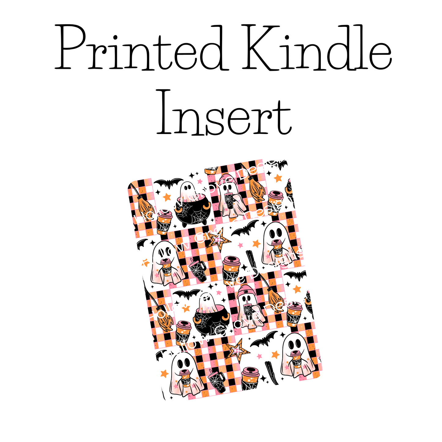Ghostie Halloween Checker Kindle Insert | Clear Kindle Case Insert | Spooky Skull Decor | Gift for Book Lover| Halloween Kindle Decor