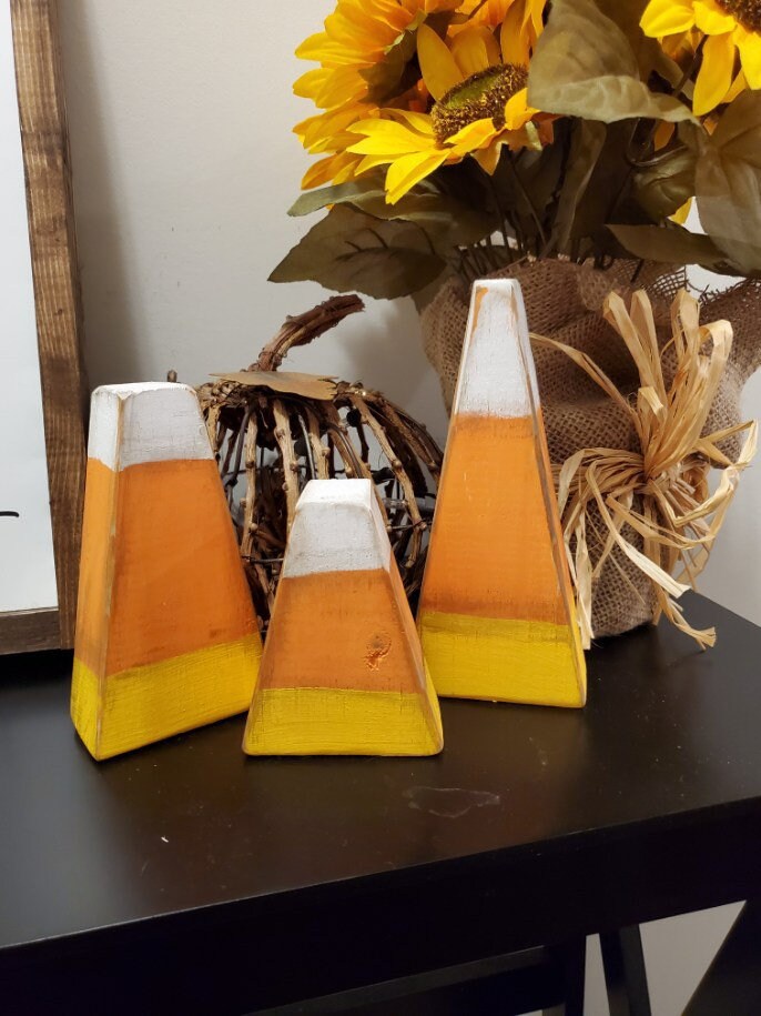 Rustic Candy Corn | Fall Decoration | Fall Tiered Tray Decor | Fall Accents | Candy Corn Decor