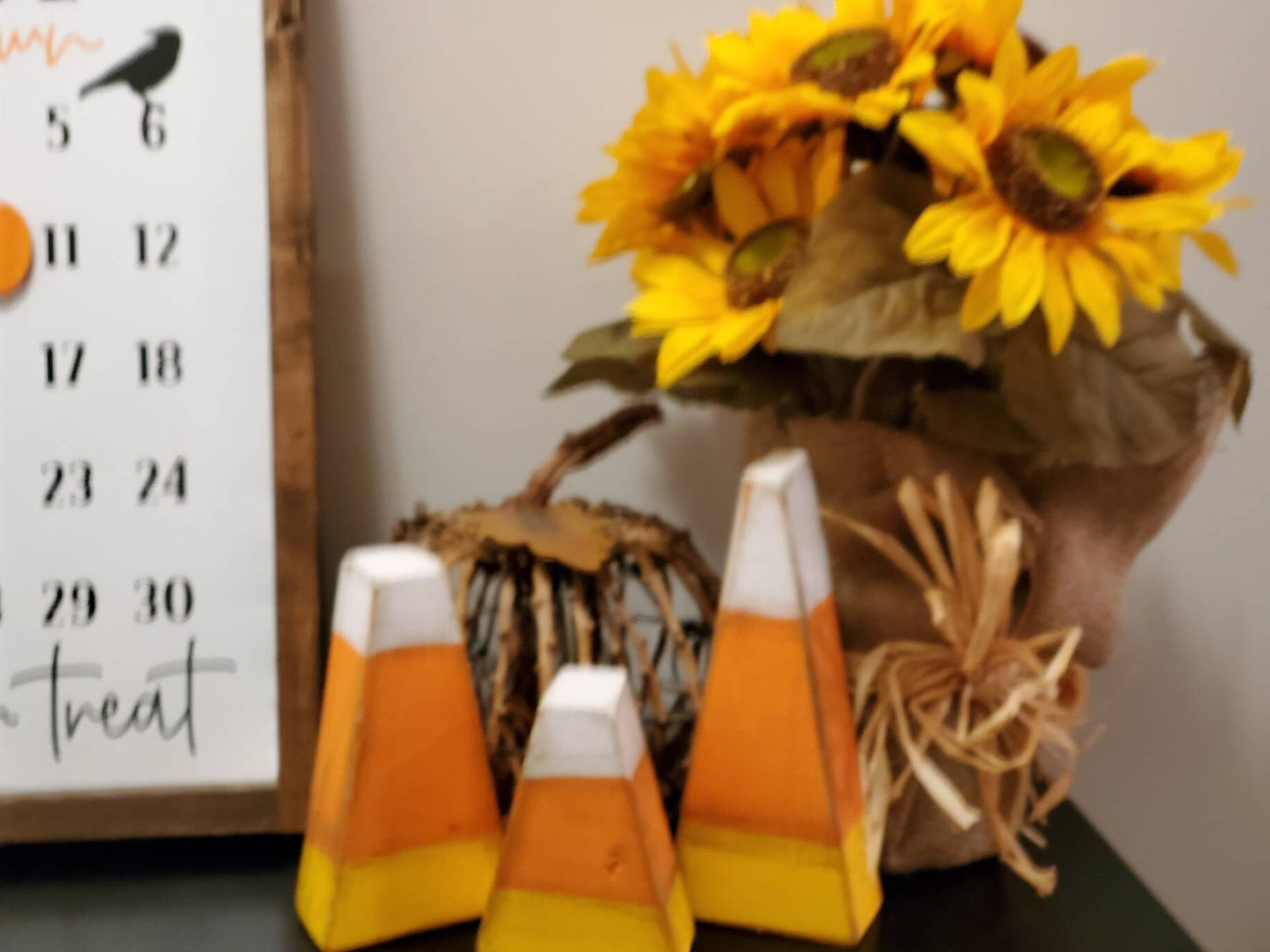Rustic Candy Corn | Fall Decoration | Fall Tiered Tray Decor | Fall Accents | Candy Corn Decor