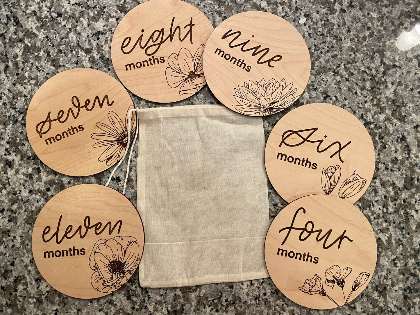 Baby Monthly Milestone Rounds, Baby Milestone Photo Prop