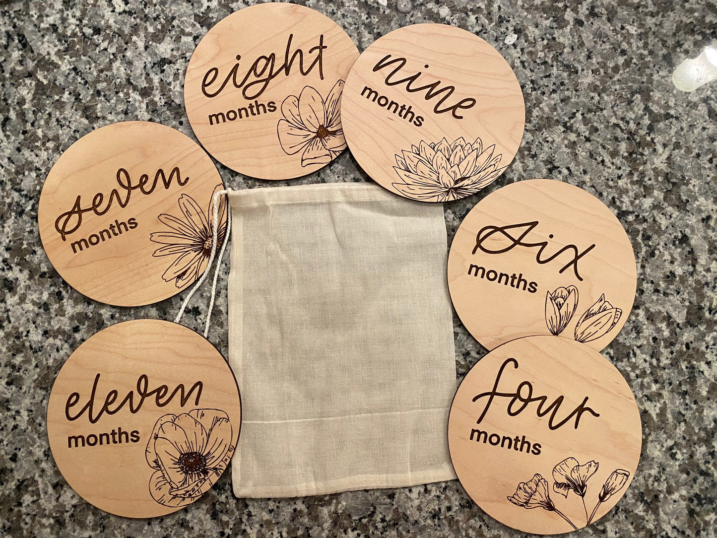 Baby Monthly Milestone Rounds, Baby Milestone Photo Prop