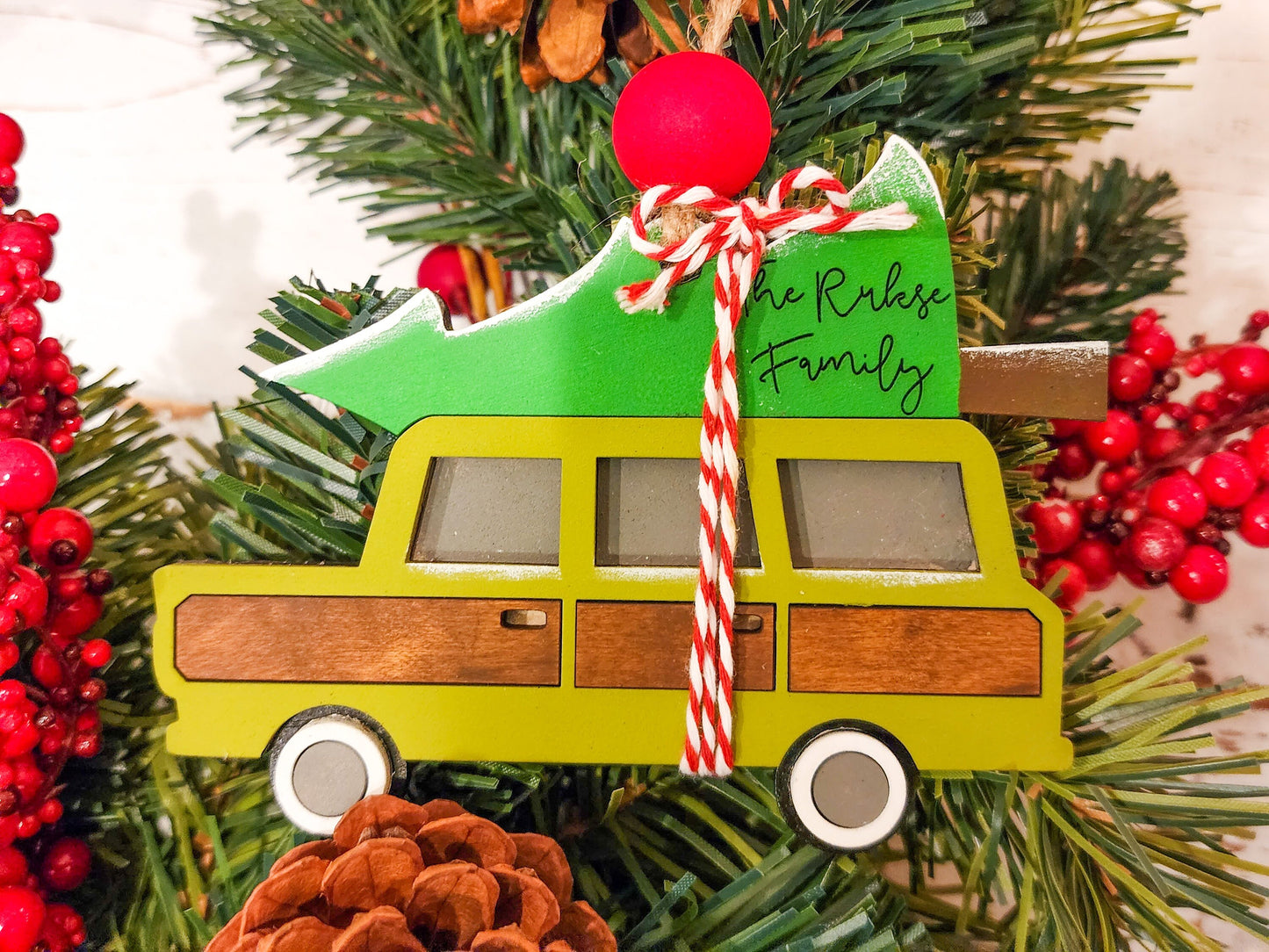 Family Christmas Truck Ornament | Personalized Christmas Ornament | Christmas Car Ornament | Christmas Tree Ornament | Nuthouse