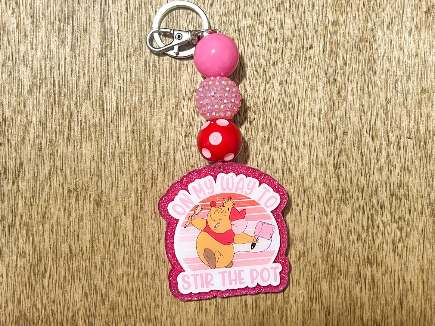 On My Way to Stir the Pot Beaded Keychain| Funny and Sassy Keychain | Beaded Keychain