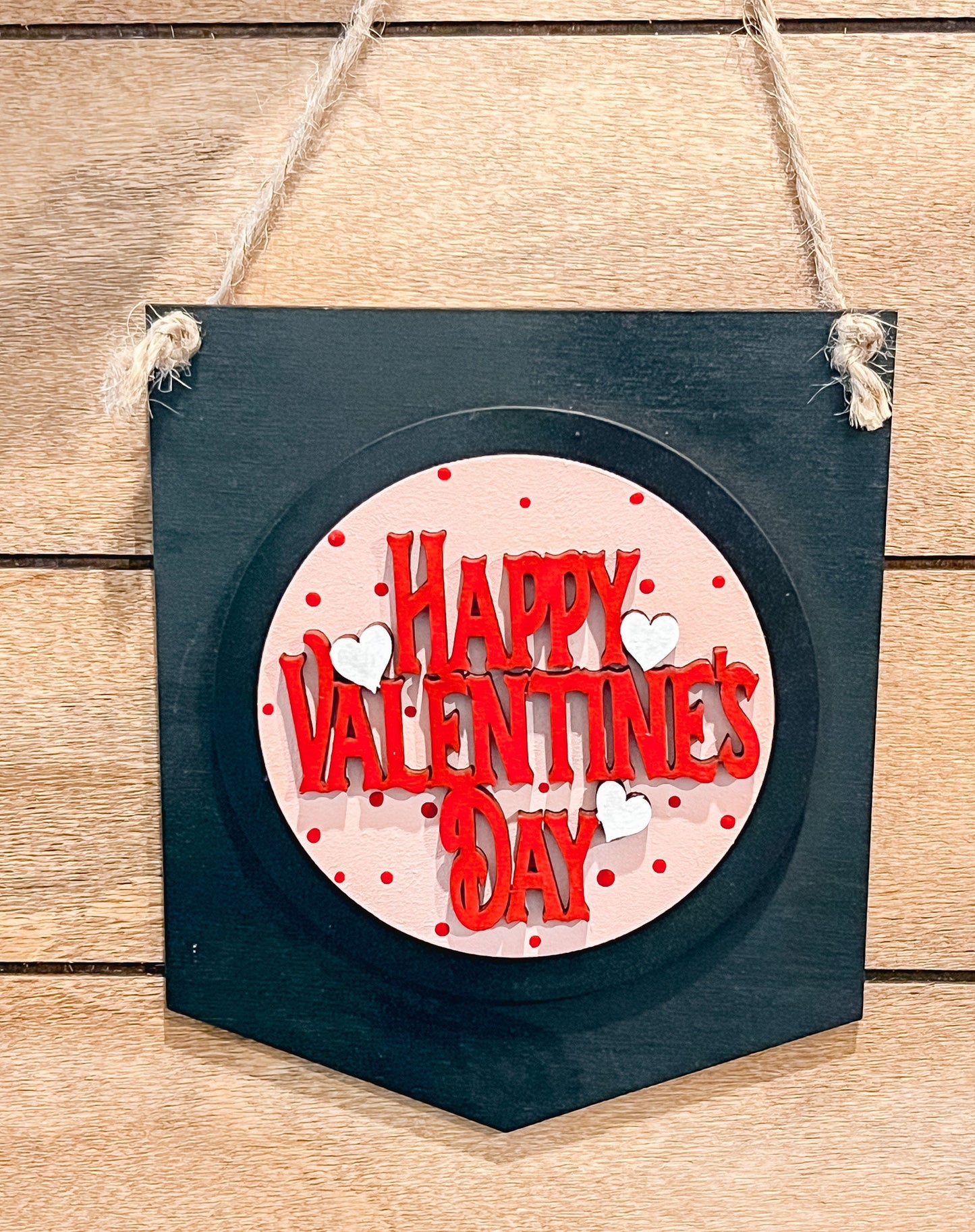 Happy Valentine's Day 3-Inch Insert for Interchangeable Seasonal Sign | Interchangeable Hanging Sign | Seasonal Decor | Vday Decor