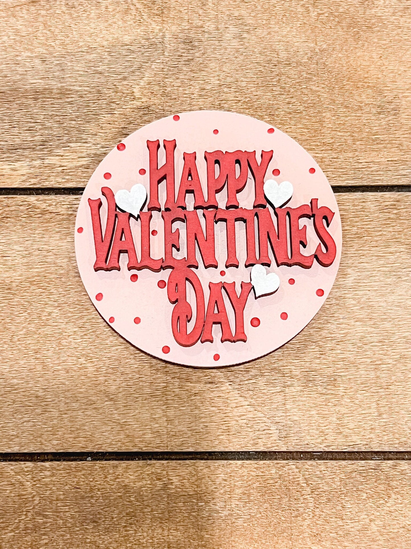 Happy Valentine's Day 3-Inch Insert for Interchangeable Seasonal Sign | Interchangeable Hanging Sign | Seasonal Decor | Vday Decor