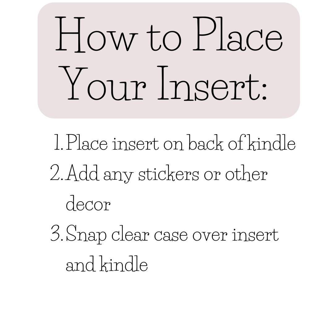Grey Pastelween Kindle Insert | Clear Kindle Case Insert