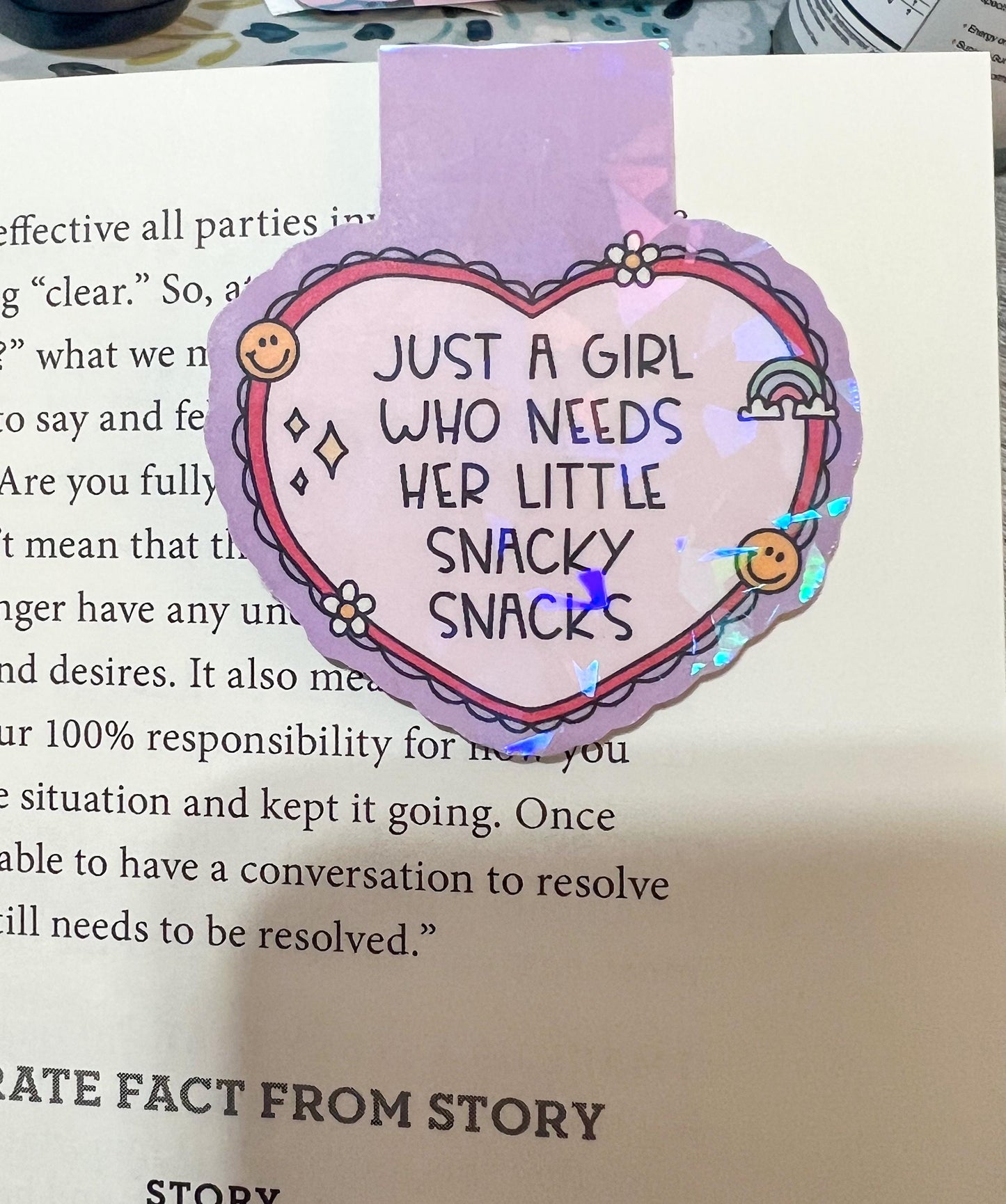 Snacky Snacks Magnetic Bookmark | Funny Bookmark | Girly Bookmark | Gift for Booklover | Bookmarks