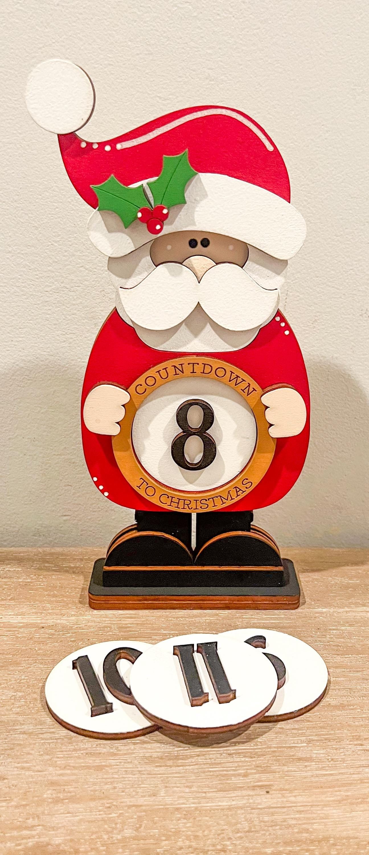 Santa Countdown | Tiered Tray Santa | Santa Shelf Sitter | Countdown to Christmas