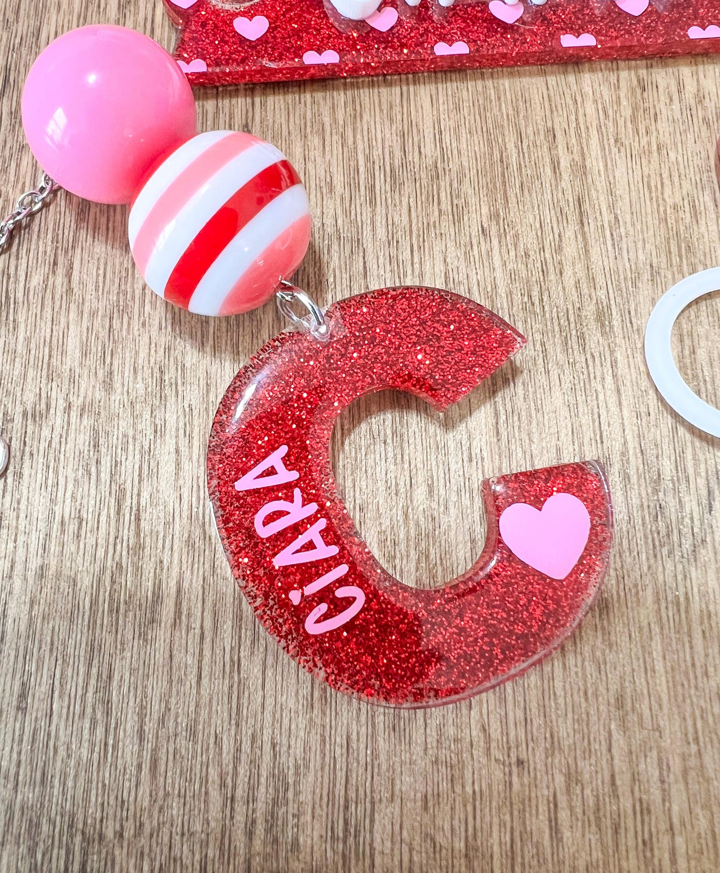 Custom Tumbler Handle Charm and Name Plate Set | Tumbler Accessories | Tumbler Handle Charm | Valentines Accessories