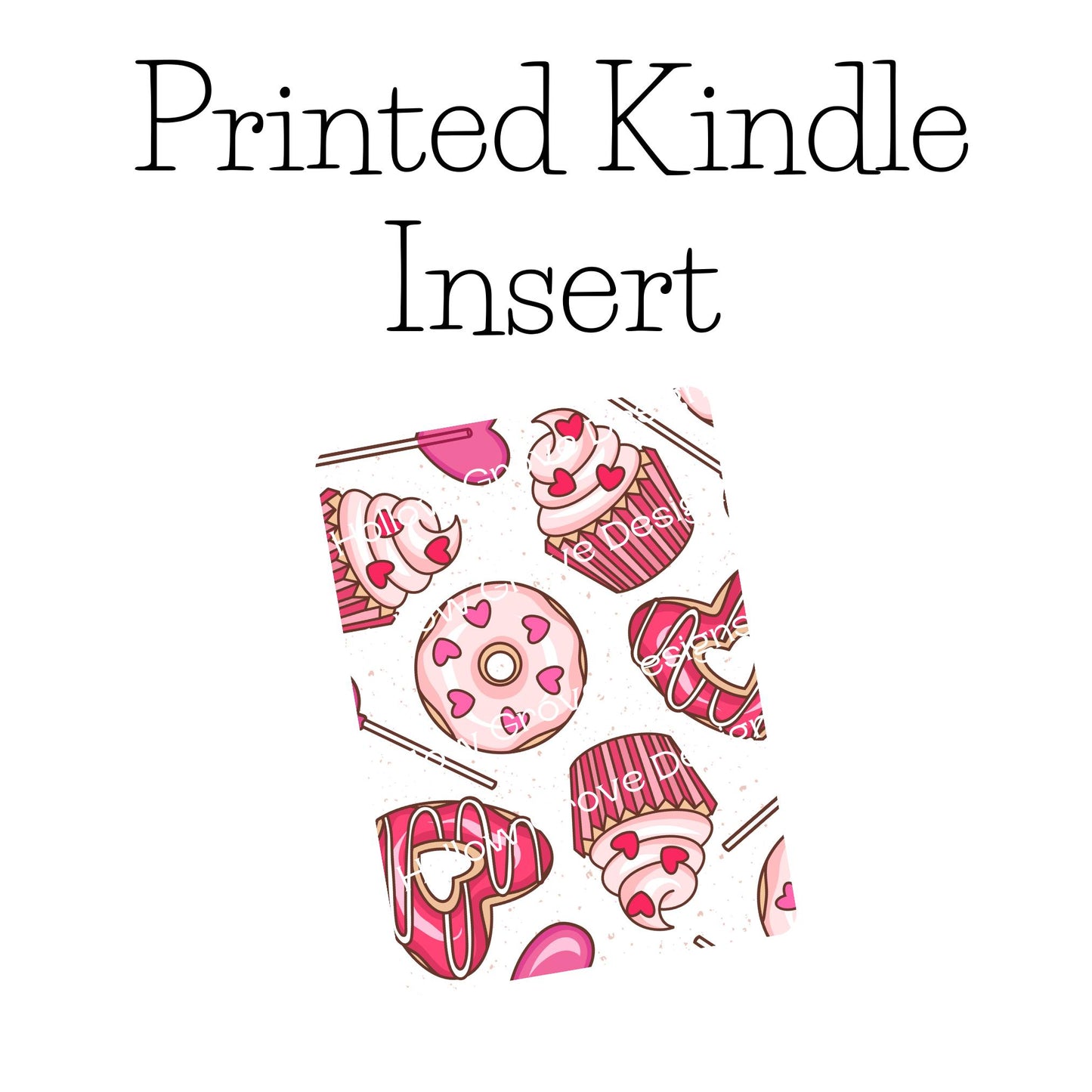 Valentines Donut E-Reader Insert | Decorative Kindle Insert | Clear Kindle Case Insert | Book Girly Decor | Gift for Book Lover