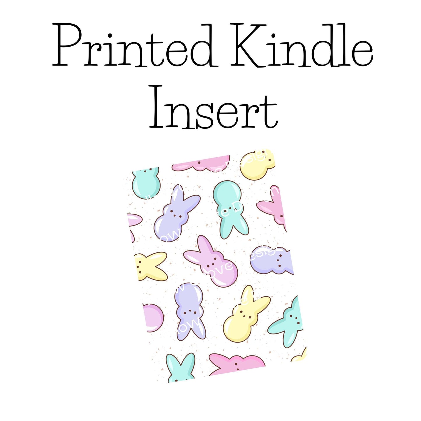 Easter Bunnies Kindle Insert | Decorative Kindle Insert | Clear Kindle Case Insert | Fun Easter Kindle Insert | Gift for Book Lover