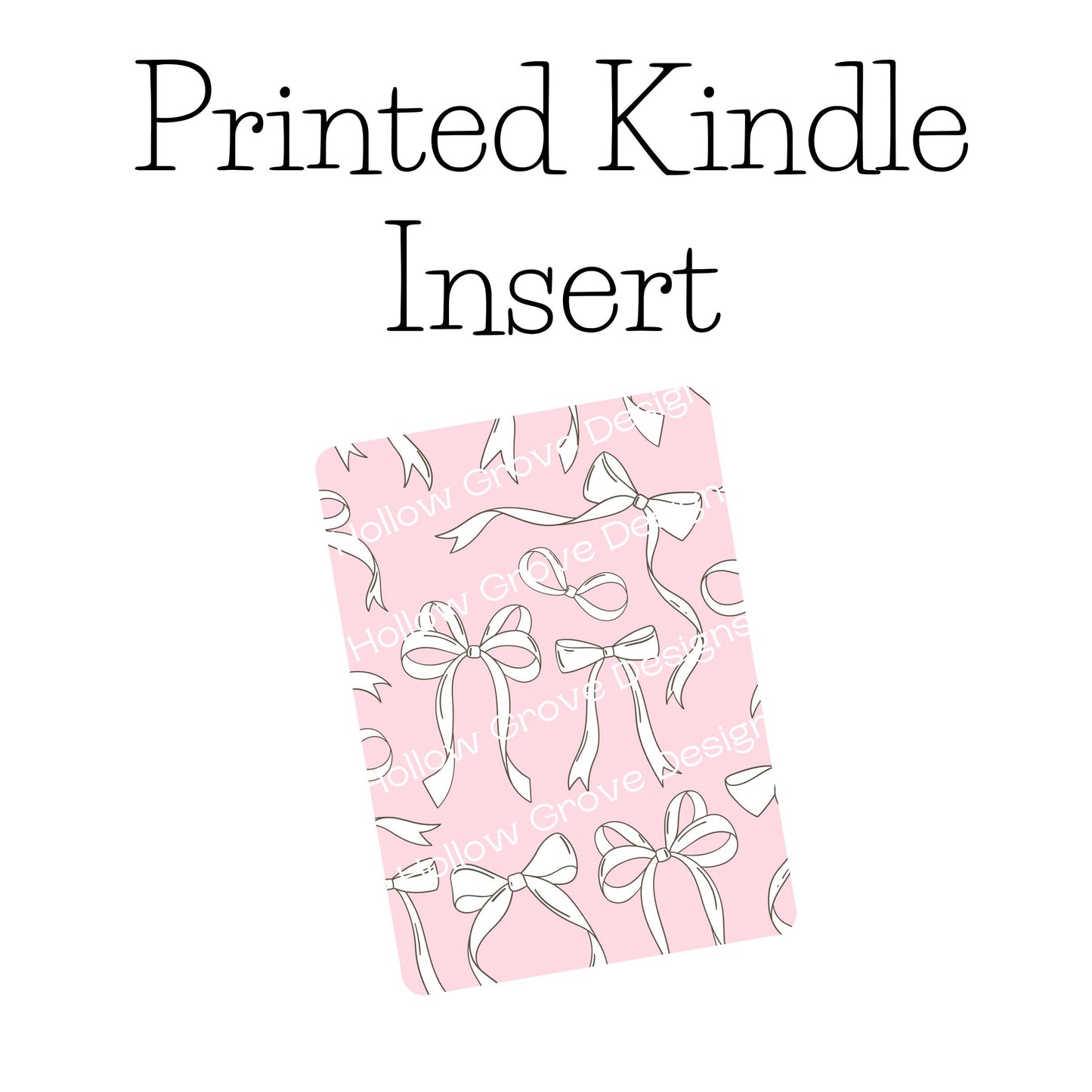 Coquette White Bow Kindle Insert | Decorative Kindle Insert | Clear Kindle Case Insert | Book Girly Decor | Gift for Book Lover | Bows