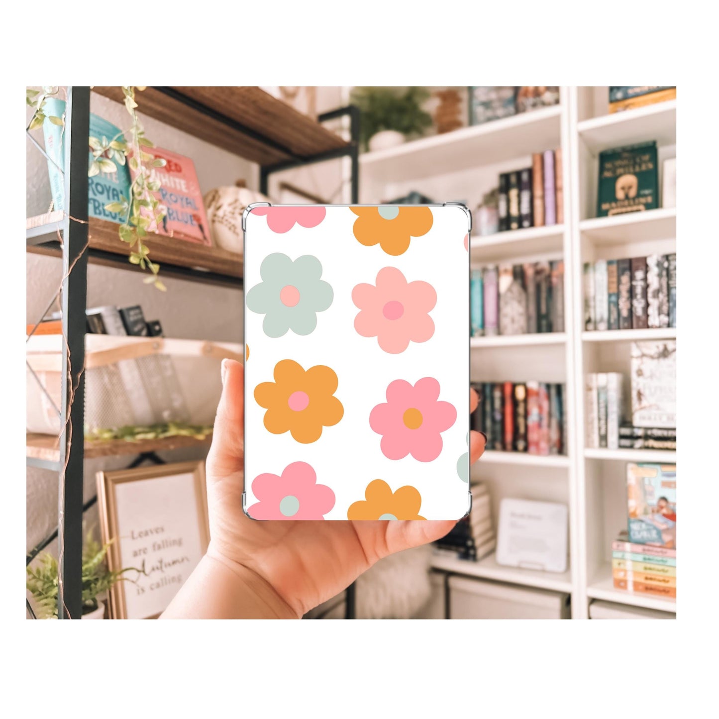 Spring Daisy Flower Kindle Insert | Decorative Kindle Insert | Clear Kindle Case Insert | Book Girly Decor | Gift for Book Lover