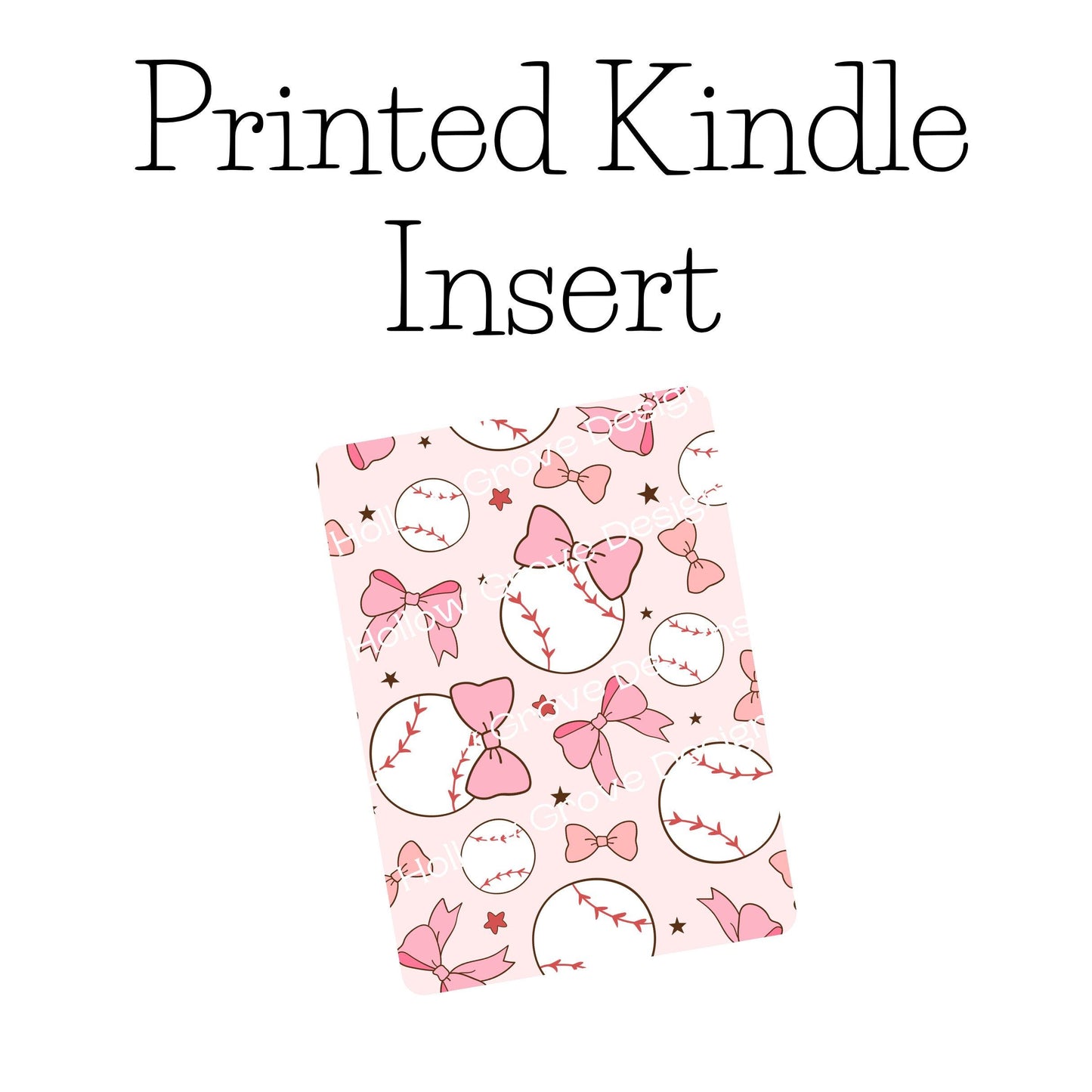 Coquette Baseball Kindle Insert | Decorative Kindle Insert | Clear Kindle Case Insert | Book Girly Decor | Gift for Book Lover | Baseball