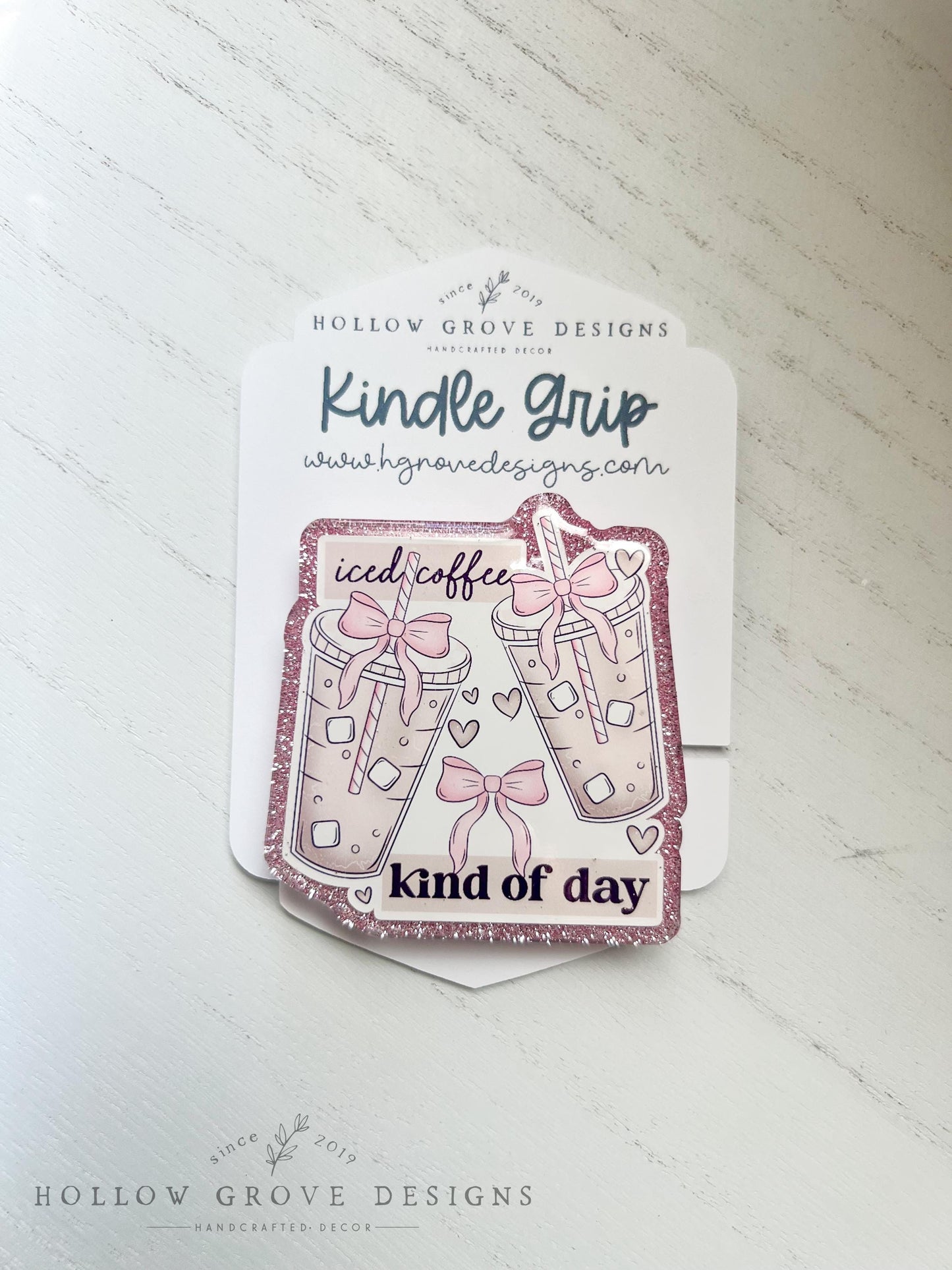 Iced Coffee Kind of Day Insert and Grip Set | E-Reader Accessories | Bookish Accessories | Gift for Book Lover | Device Grip