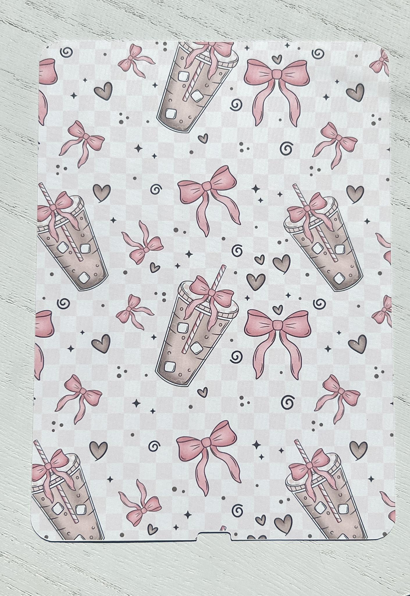 Iced Coffee Girly E-Reader Insert | Decorative Insert | Clear Kindle Case Insert | Book Girly Decor | Gift for Book Lover | Coffee and Books
