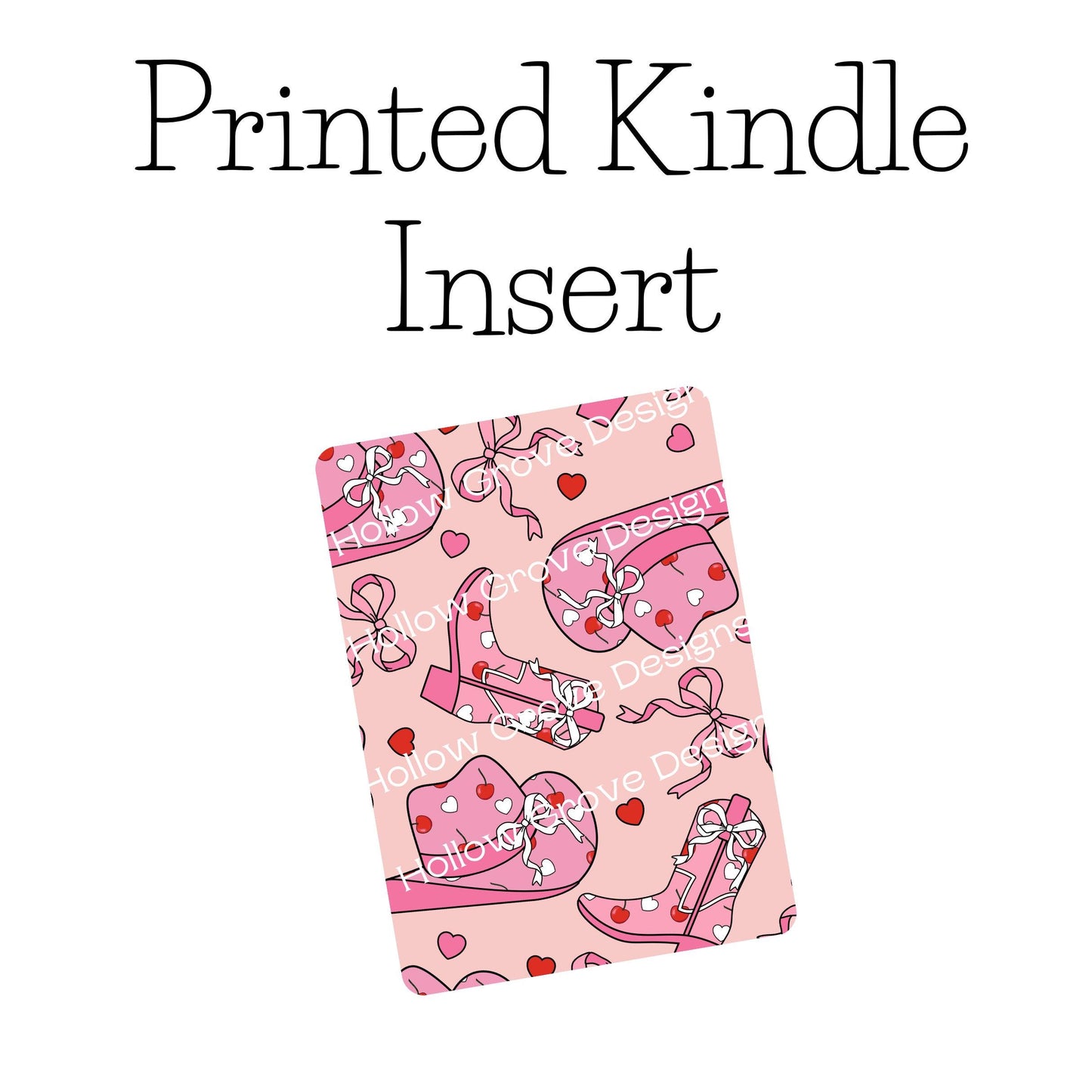 Country Coquette White Bow E-Reader Insert | Decorative Kindle Insert | Clear Kindle Case Insert | Book Girly Decor | Gift for Book Lover