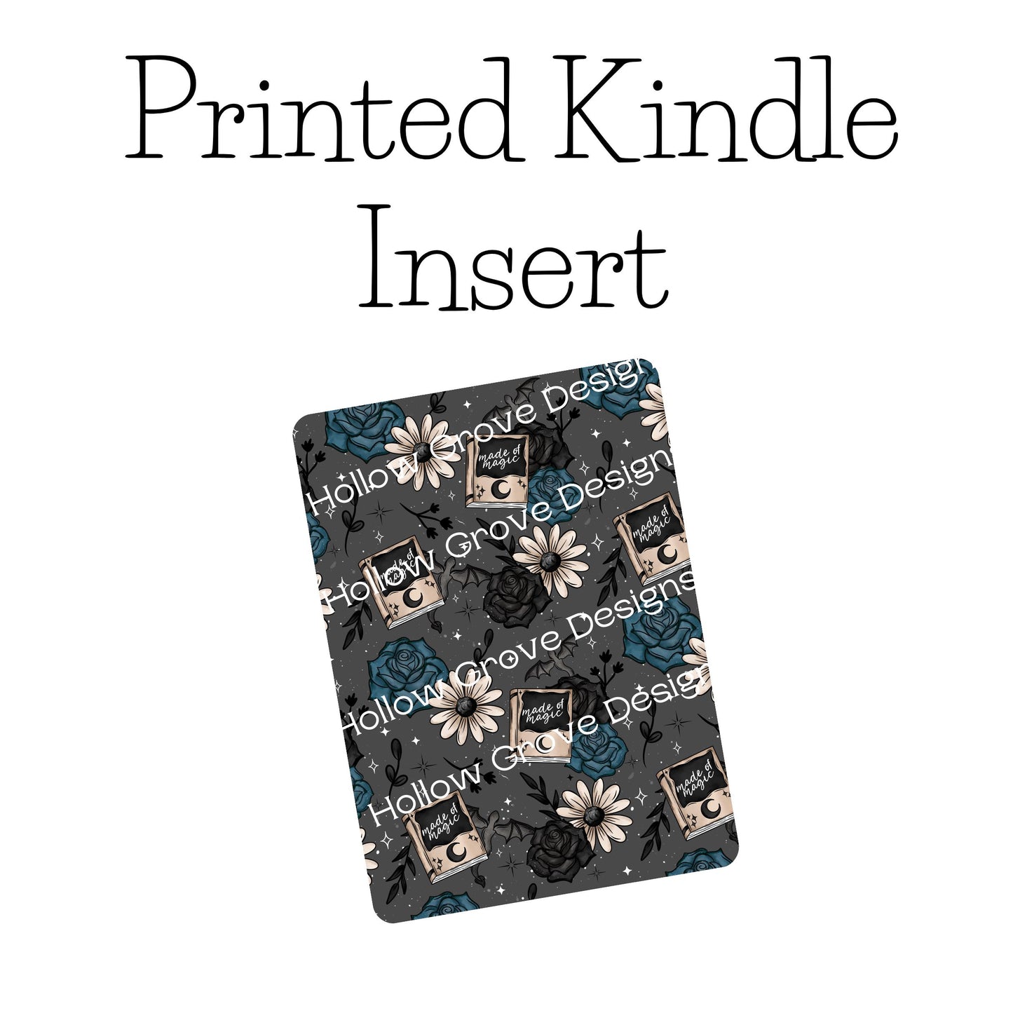 Dark Magic Floral Kindle Insert | Decorative Kindle Insert | Clear Kindle Case Insert | Gift for Book Lover | Fall Floral Kindle