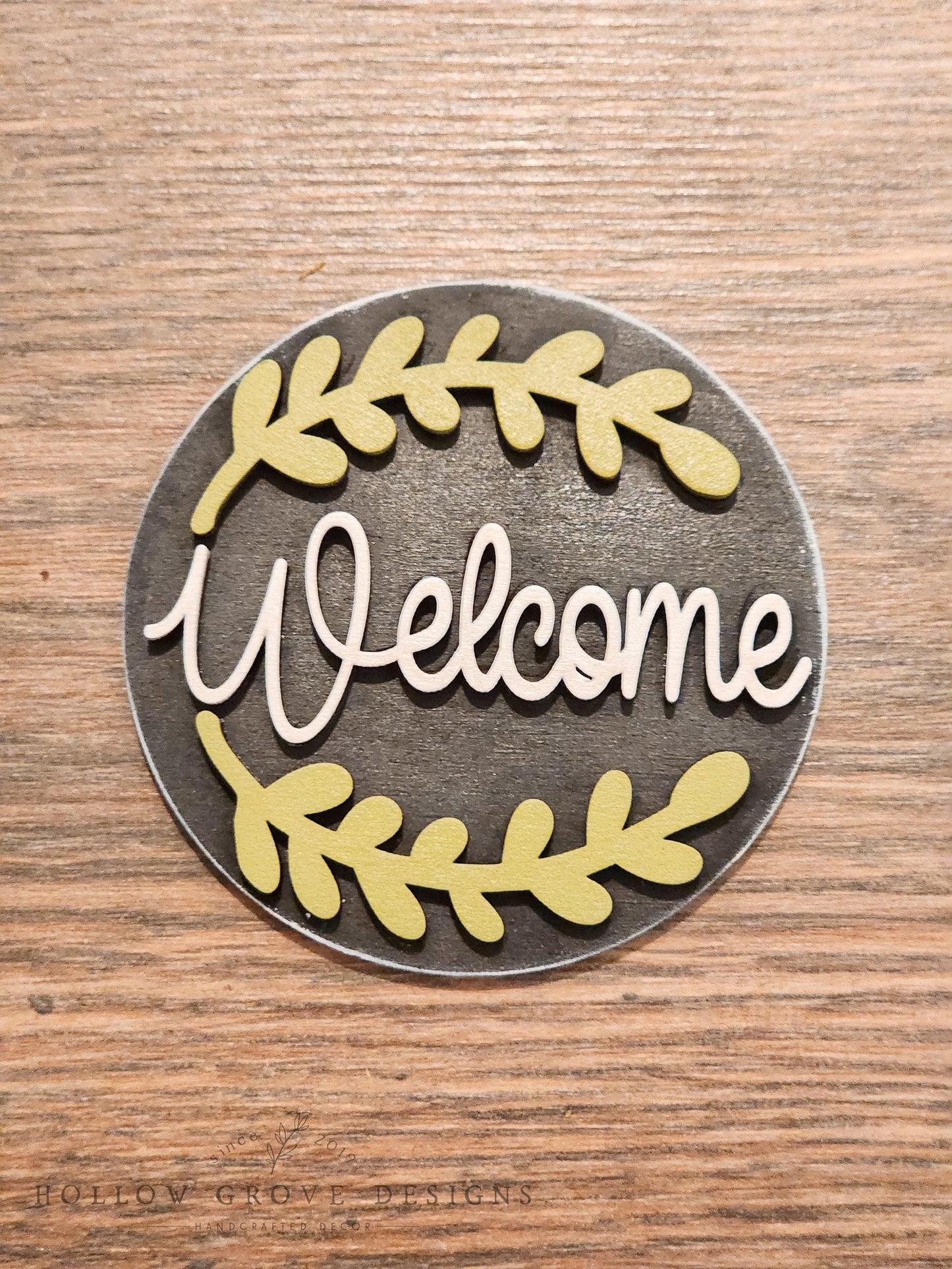 Welcome 3-Inch Insert for Interchangeable Seasonal Sign | Interchangeable Hanging Sign | Seasonal Decor |Every Day Decor
