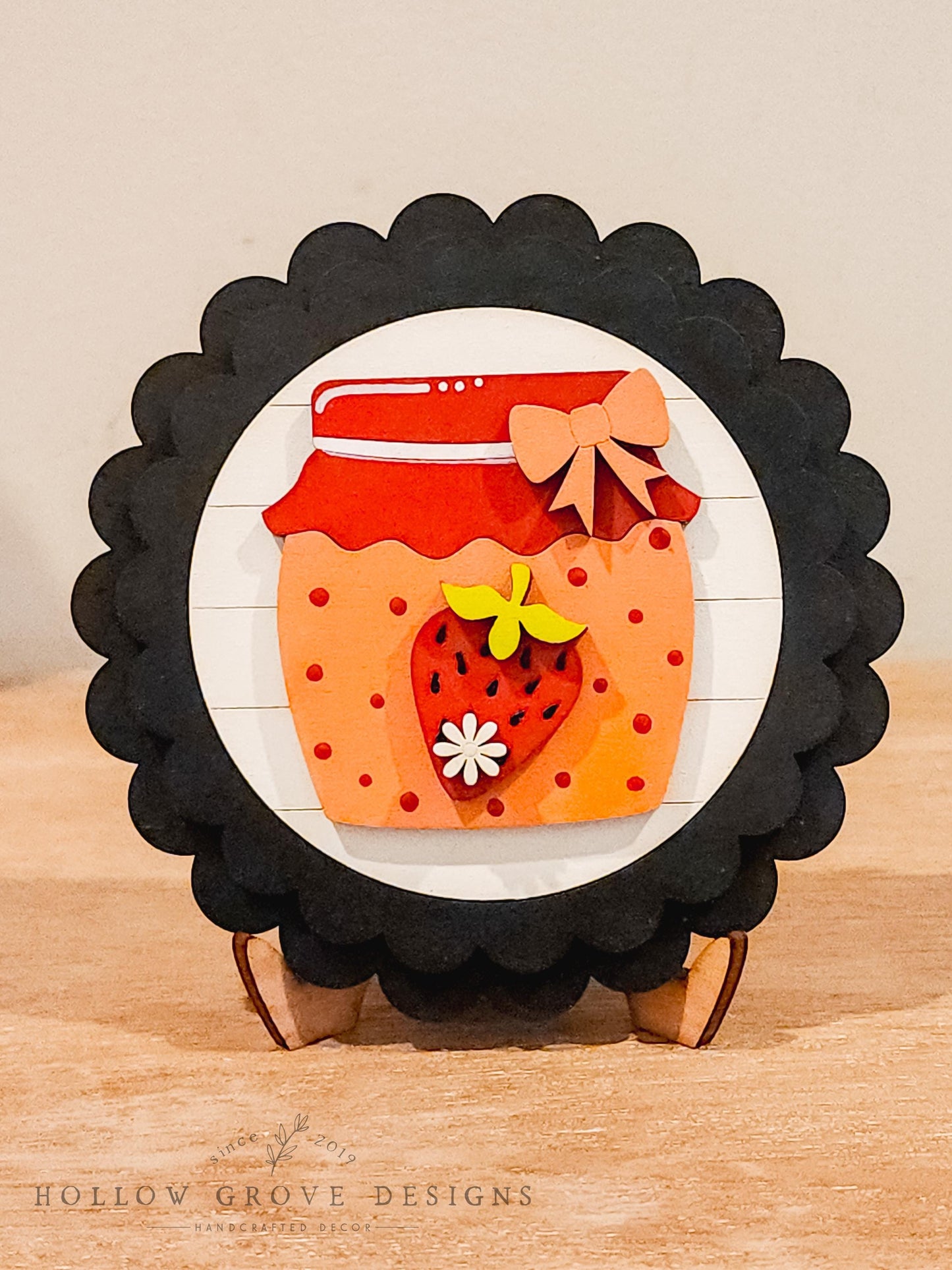 Berry Jam 3-Inch Insert for Interchangeable Seasonal Sign | Interchangeable Hanging Sign | Seasonal Decor | Spring Decor | Strawberry Decor