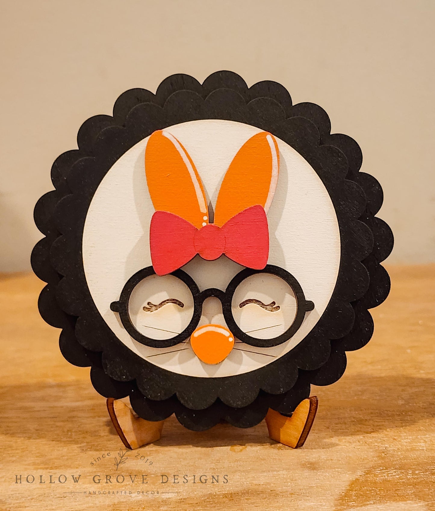 Bunny w/ Glasses 3-Inch Insert for Interchangeable Seasonal Sign | Interchangeable Hanging Sign | Seasonal Decor | Easter Decor | Bunny Sign