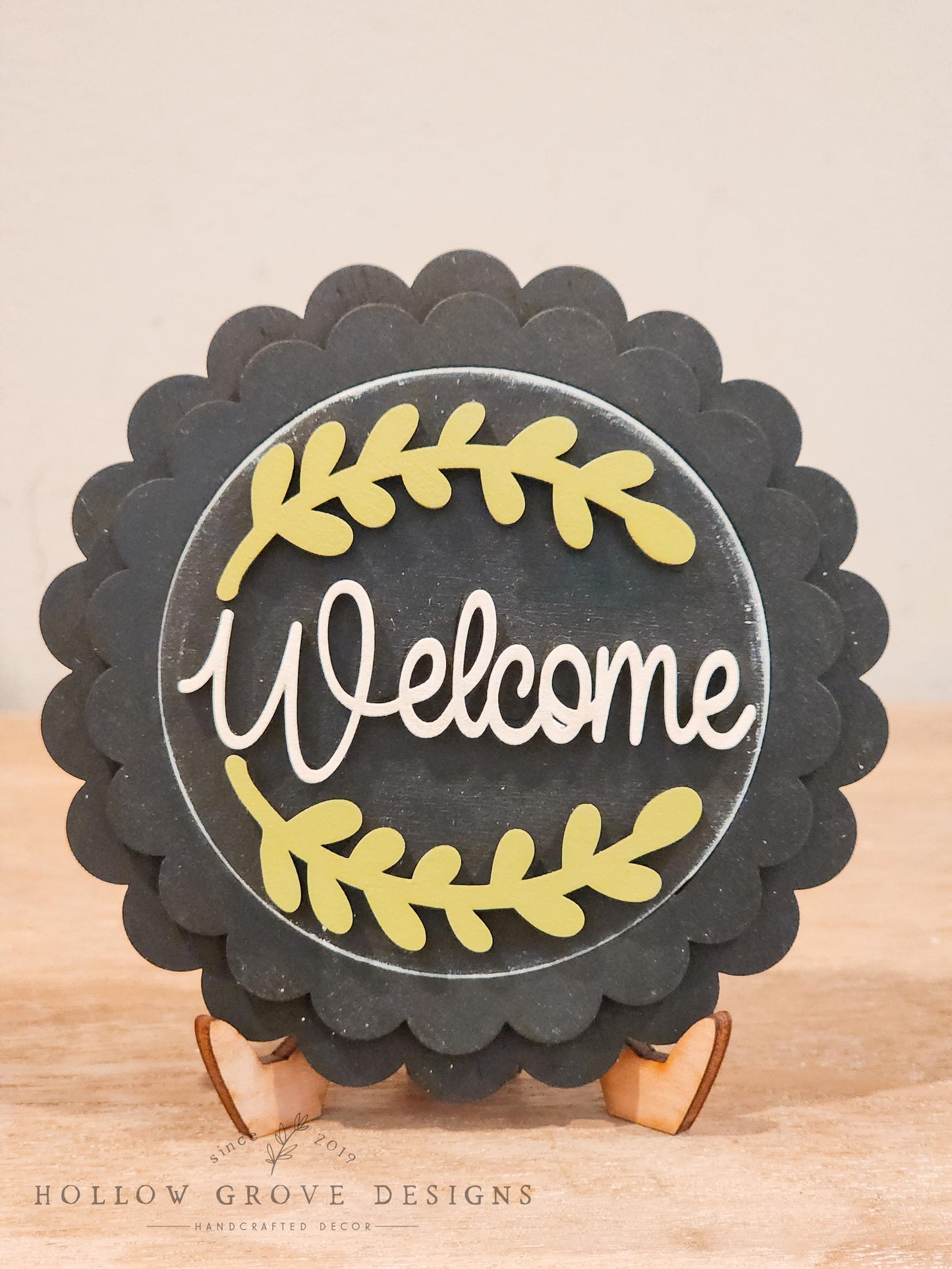 Welcome 3-Inch Insert for Interchangeable Seasonal Sign | Interchangeable Hanging Sign | Seasonal Decor |Every Day Decor