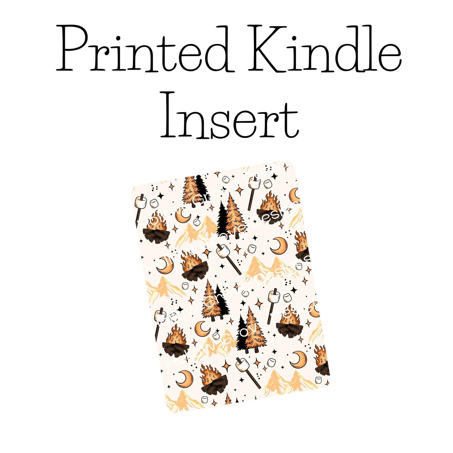 Smores Bonfire Kindle Insert | Decorative Kindle Insert | Clear Kindle Case Insert | Fun E-reader Accessories| Gift for Book Lover