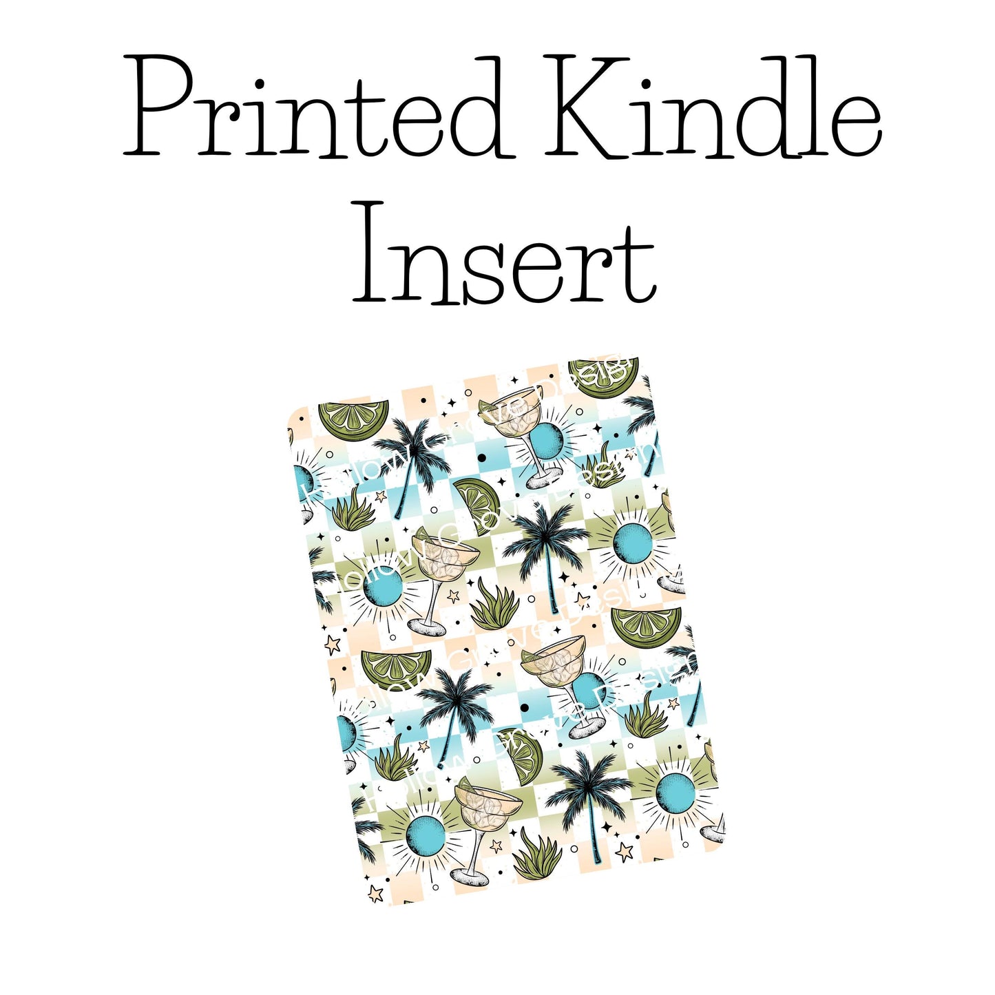 Midnight Margaritas Kindle Insert | Decorative Kindle Insert | Clear Kindle Case Insert | Book Girly Decor | Gift for Book Lover
