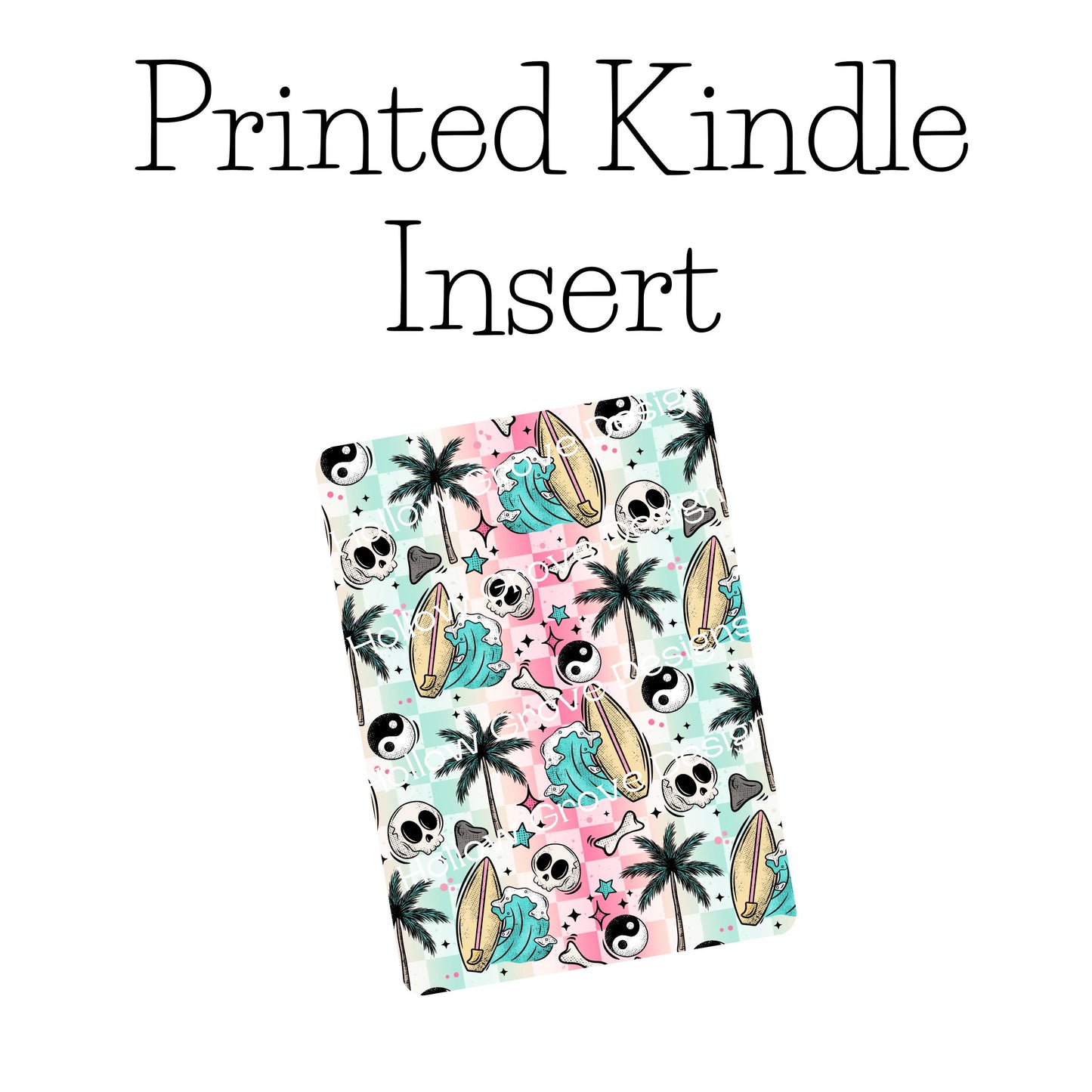 Skellie Summer Kindle Insert | Decorative Kindle Insert | Clear Kindle Case Insert | Summerween | Gift for Book Lover
