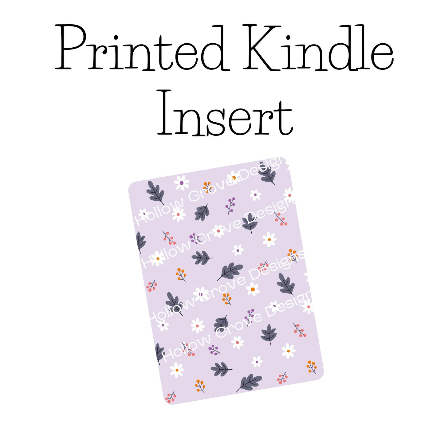 Purple Fall Floral Kindle Insert | Decorative Kindle Insert | Clear Kindle Case Insert | Gift for Book Lover | Fall Floral Kindle