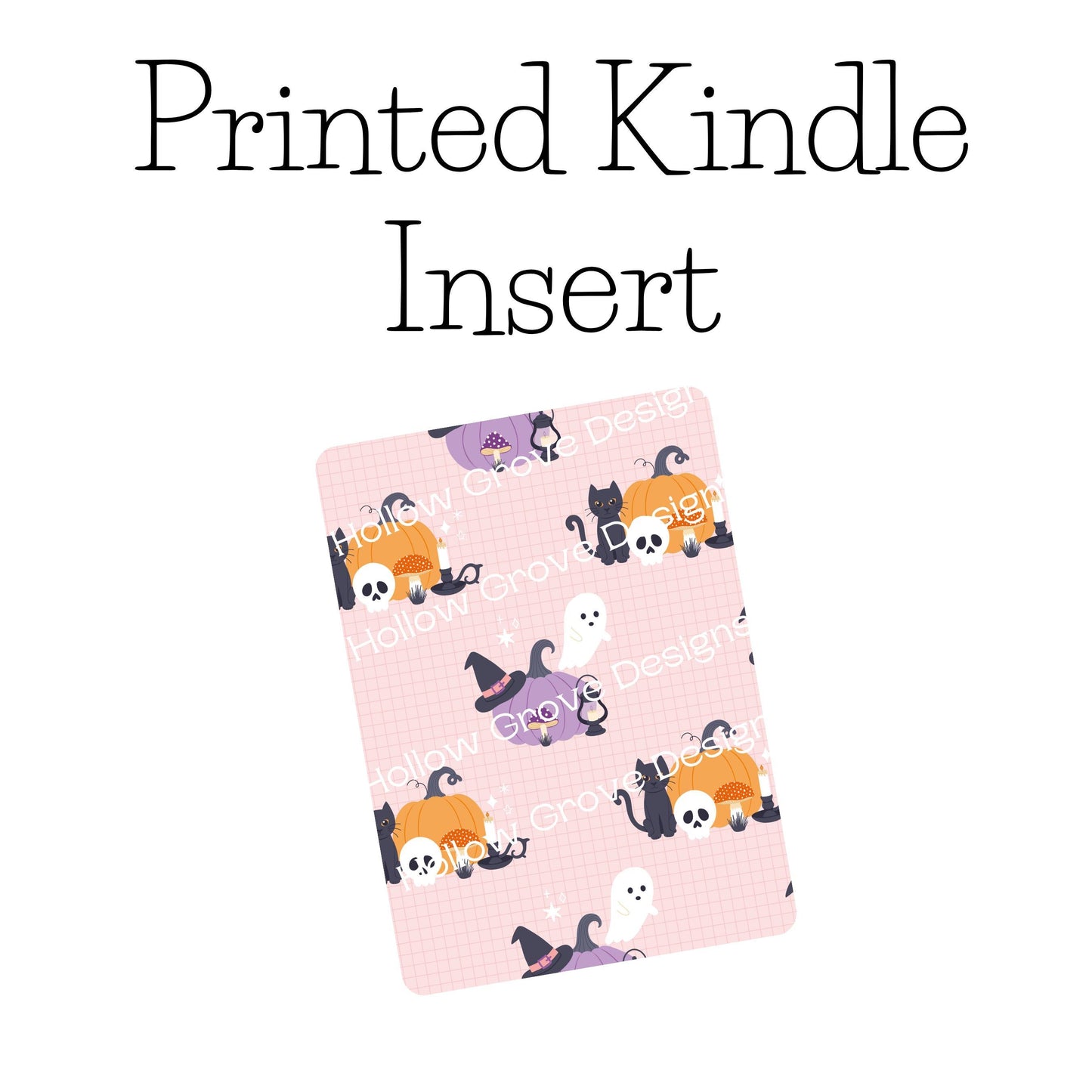 Spooky Kitties and Pumpkins Kindle Insert | Clear Kindle Case Insert | Halloween Kindle Decor| Gift for Book Lover