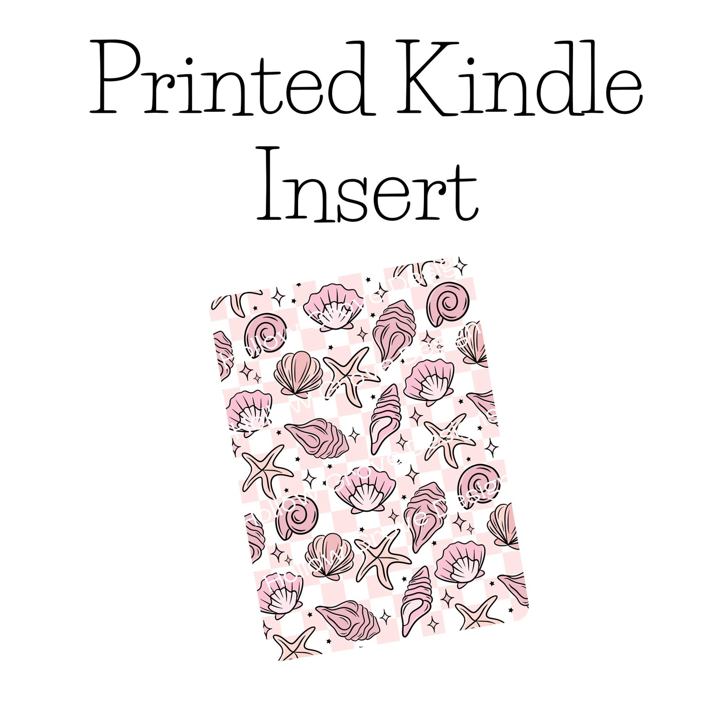 Pink Seashells Beachy Kindle Insert | Decorative Kindle Insert | Clear Kindle Case Insert | Book Girly Decor | Gift for Book Lover