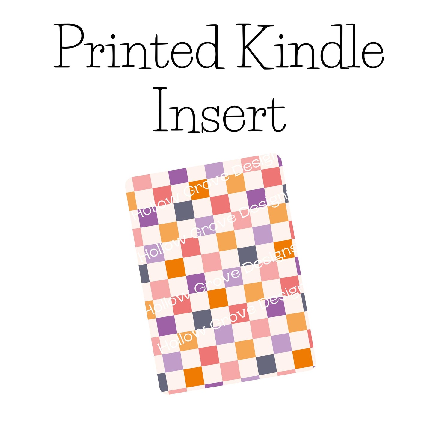Halloween Checker Kindle Insert | Clear Kindle Case Insert | Spooky Skull Decor | Gift for Book Lover| Halloween Kindle Decor