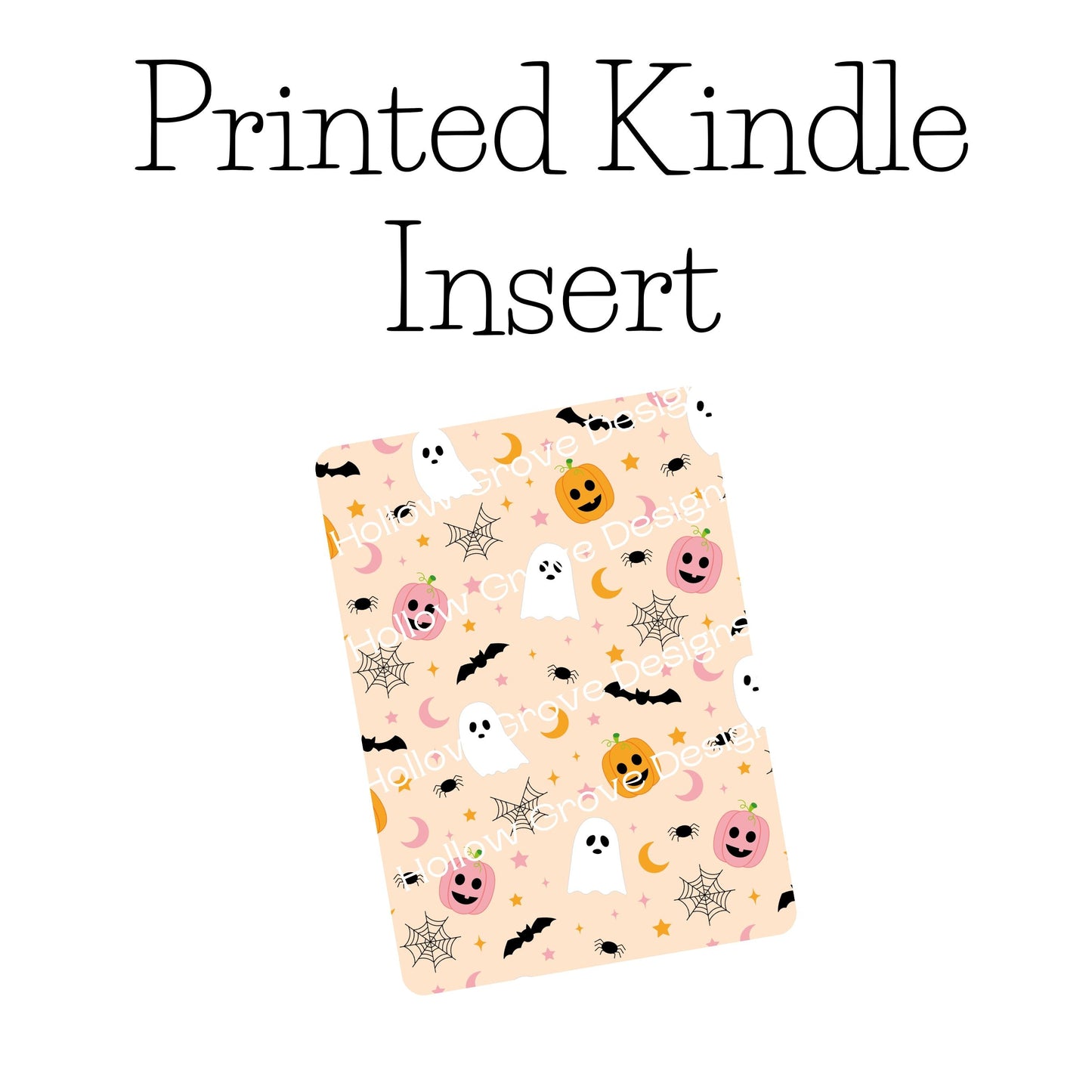 Cute Pastel Spook Kindle Insert | Clear Kindle Case Insert | Halloween Kindle Decor| Gift for Book Lover