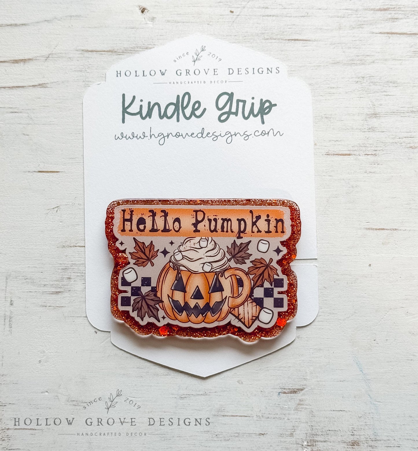 Hello Pumpkin Device Grip | Fall Kindle Grip | Kobo Reader Grip | Bookish Accessories | Gift for Teacher | Lit Teacher Gift