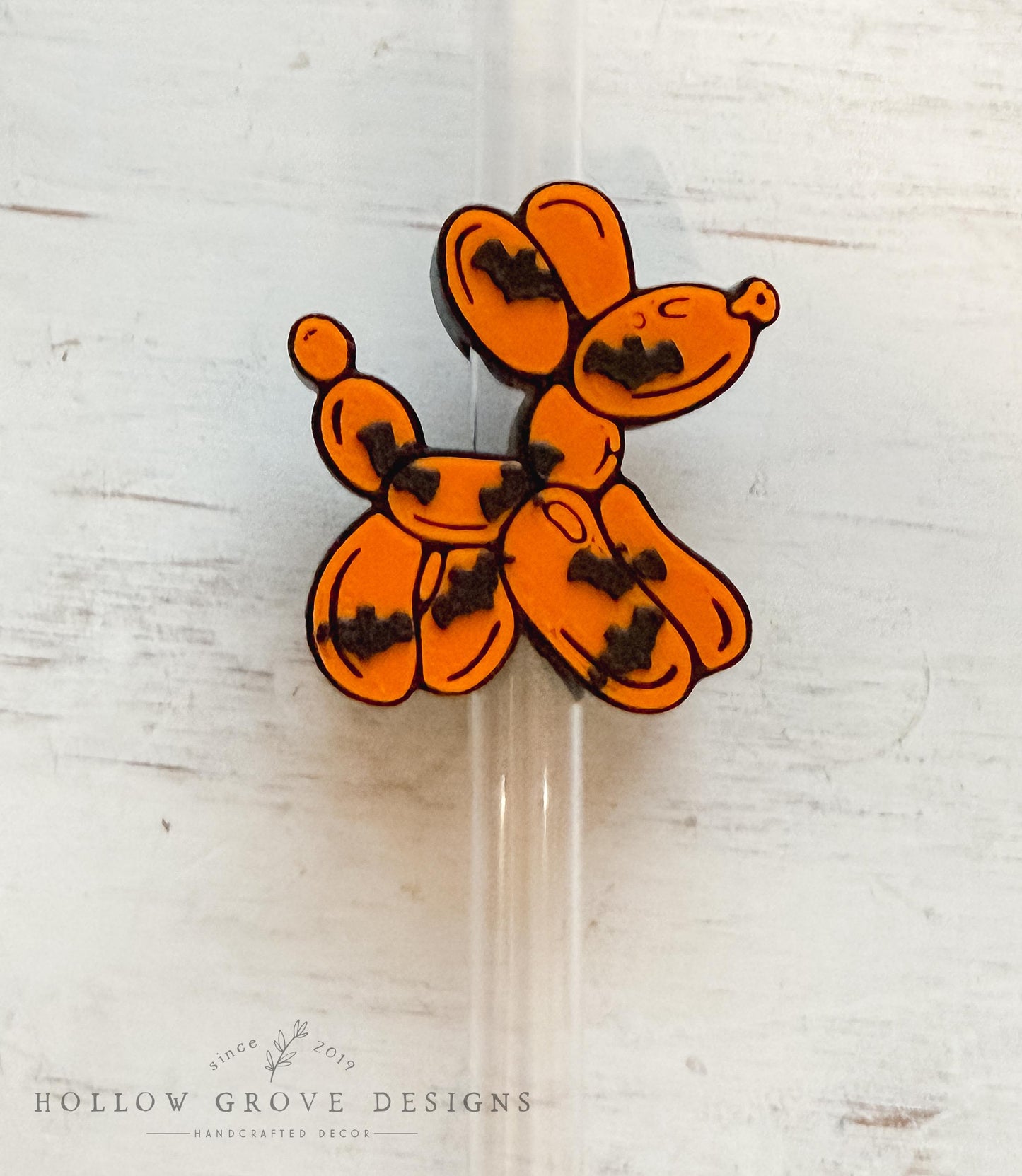 Batty Balloon Dog Straw Charm | Stanley Straw Accessory | Halloween Tumbler Straw Accessories | Tumbler Accessories