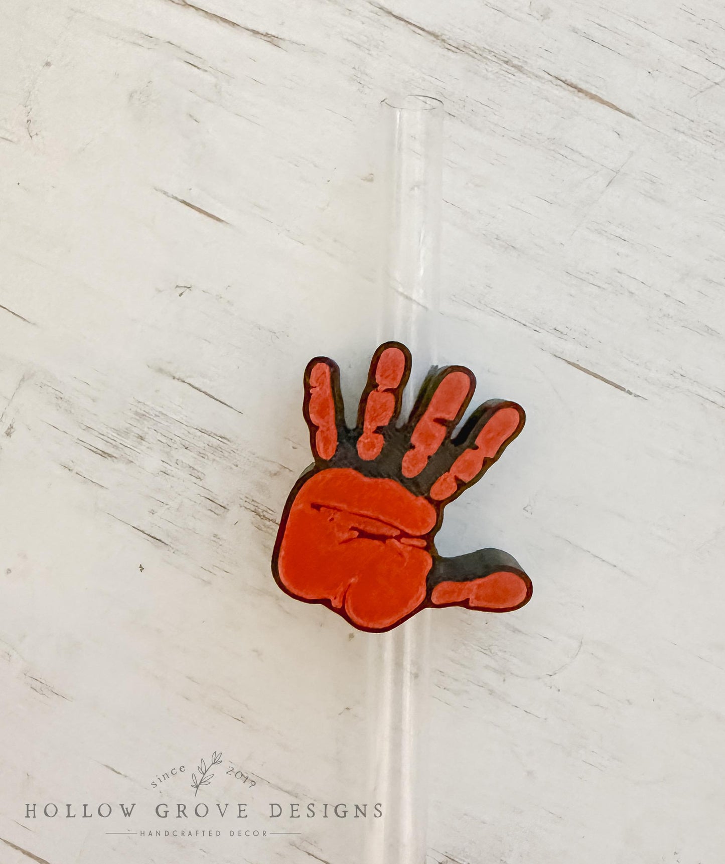 Bloody Handprint Straw Charm | Stanley Straw Accessory | Horror Tumbler Straw Accessories | Tumbler Accessories