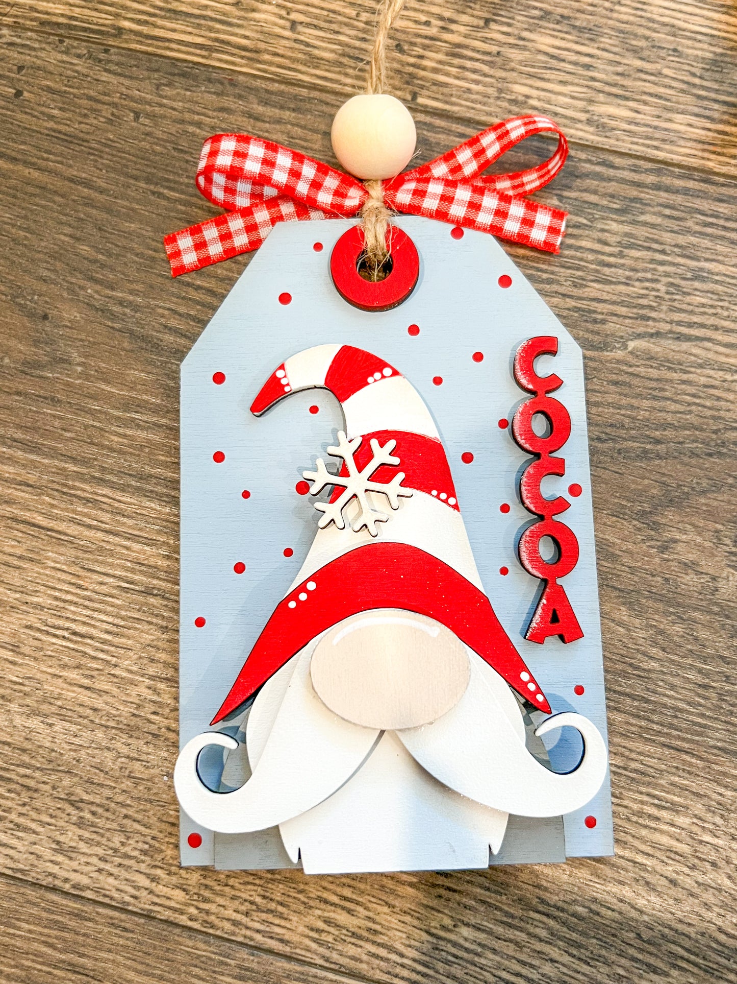 Christmas Tag Gnome Ornaments