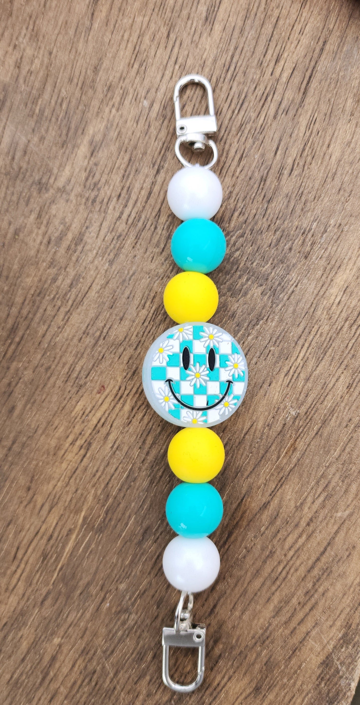Teal and Yellow Smiley Kindle/Device Strap