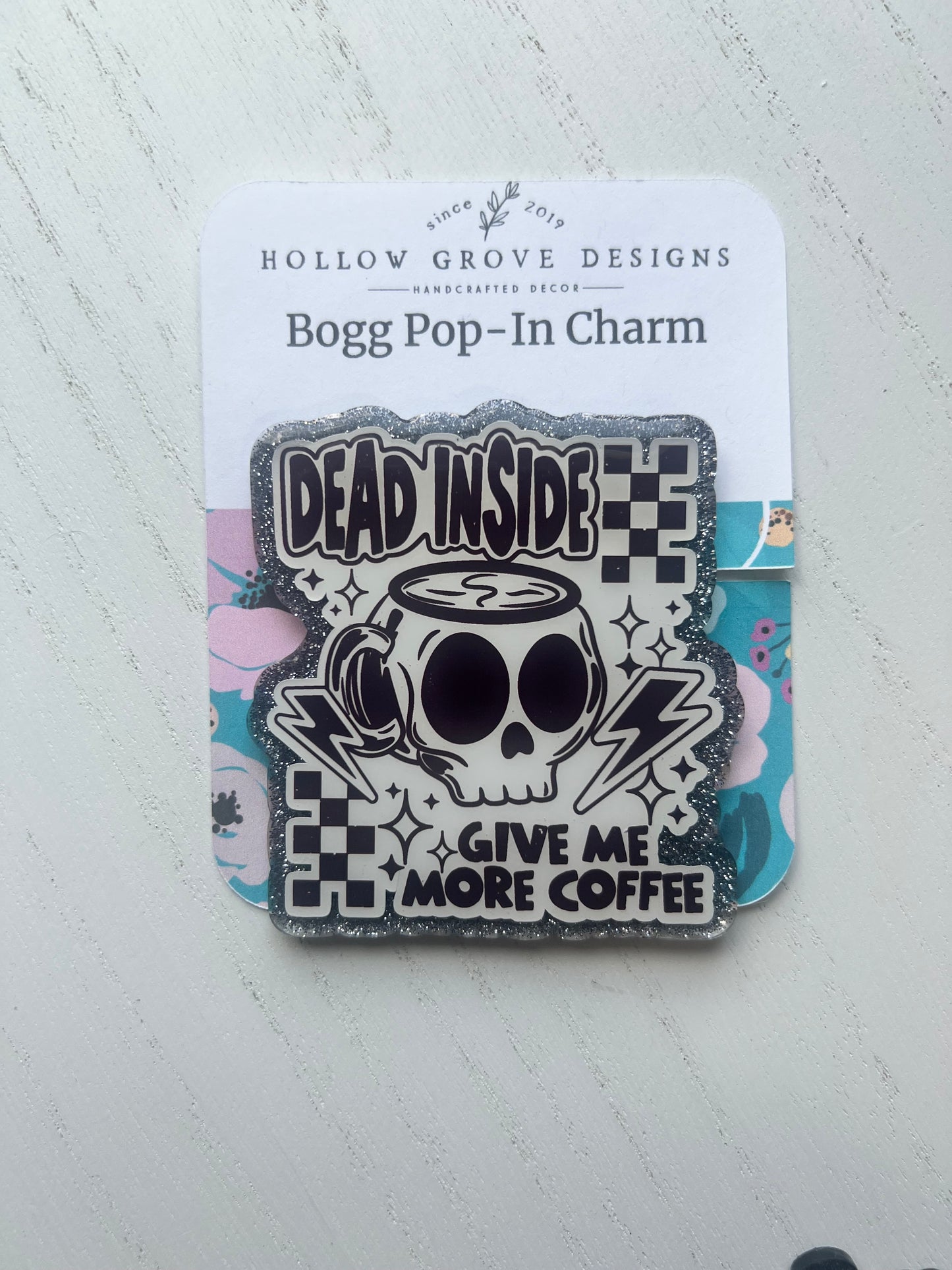 Dead Inside Need Coffee Bog Bagg Pop in Charm