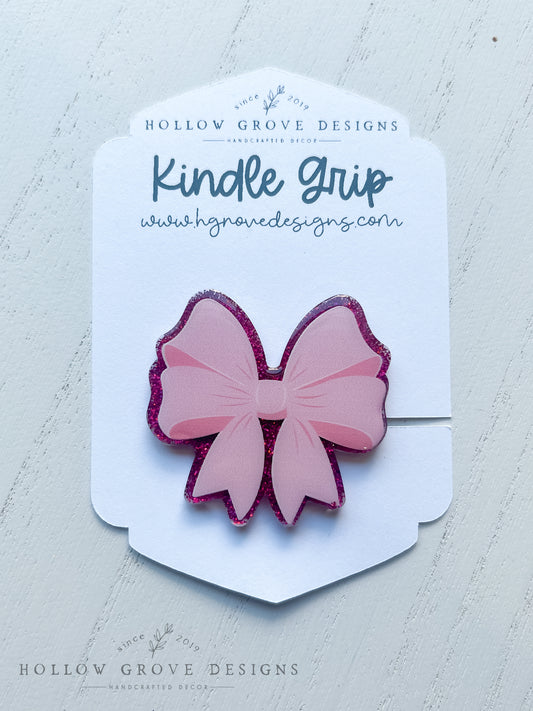 Pink Bow E-Reader and Device Grip | Custom Kindle Grip | Kobo Reader Grip | Bookish Accessories | Gift for Teacher | Lit Teacher Gift