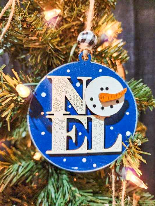 NOEL Snowman Christmas Ornament