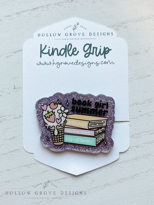 Book Girl Summer E-Reader and Device Grip | Custom Kindle Grip | Kobo Reader Grip | Bookish Accessories | Gift for Teacher | Lit Teacher Gift