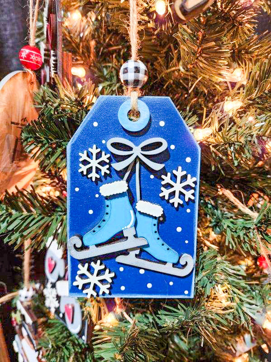 Ice Skates Gift Card Holder Ornament: